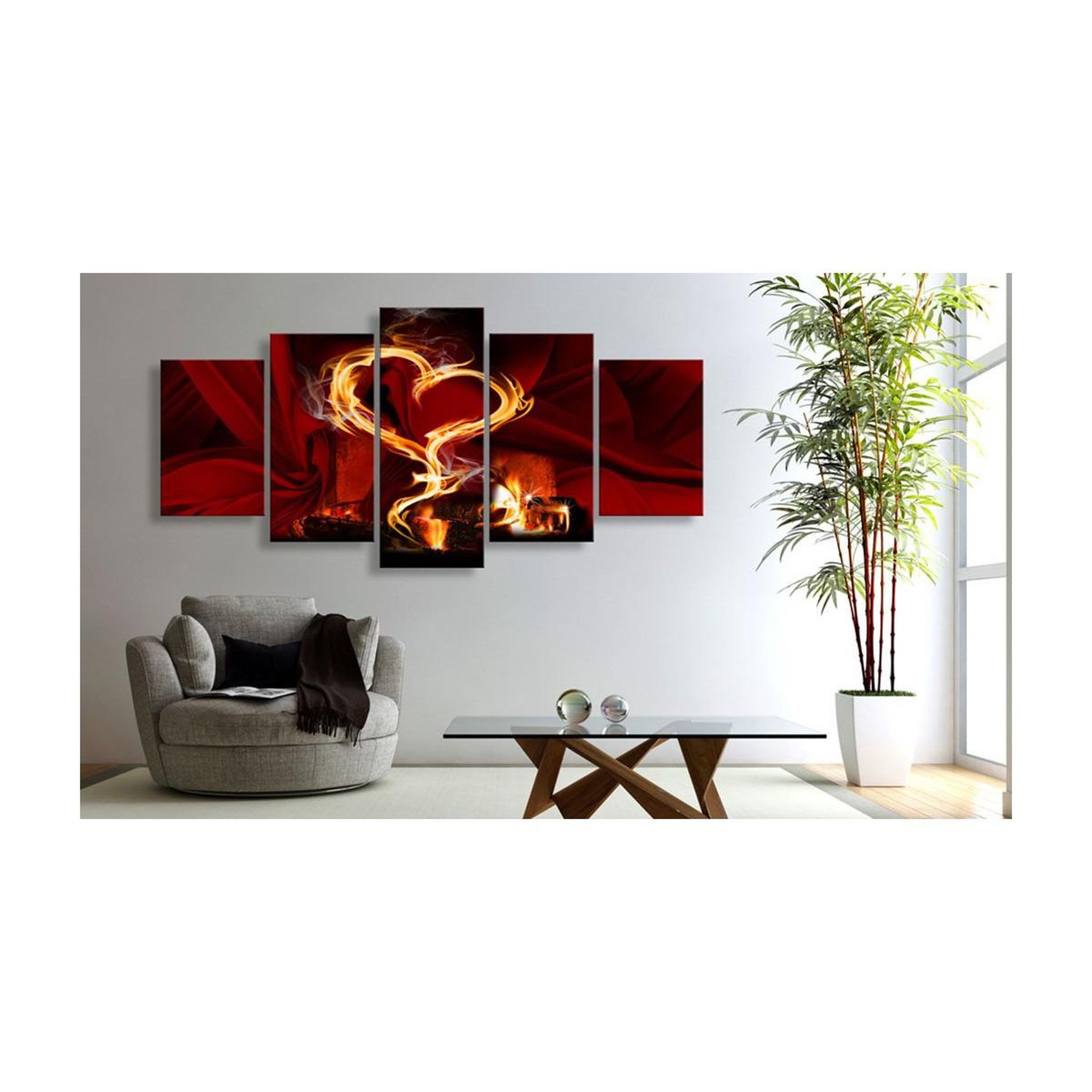Voir la diapositive 2 : Paris Prix Tableau imprimé  flames of love : heart