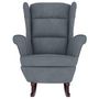 Voir la diapositive 3 : VIDAXL Fauteuil à bascule et pieds en bois d hévéa Gris foncé Velours