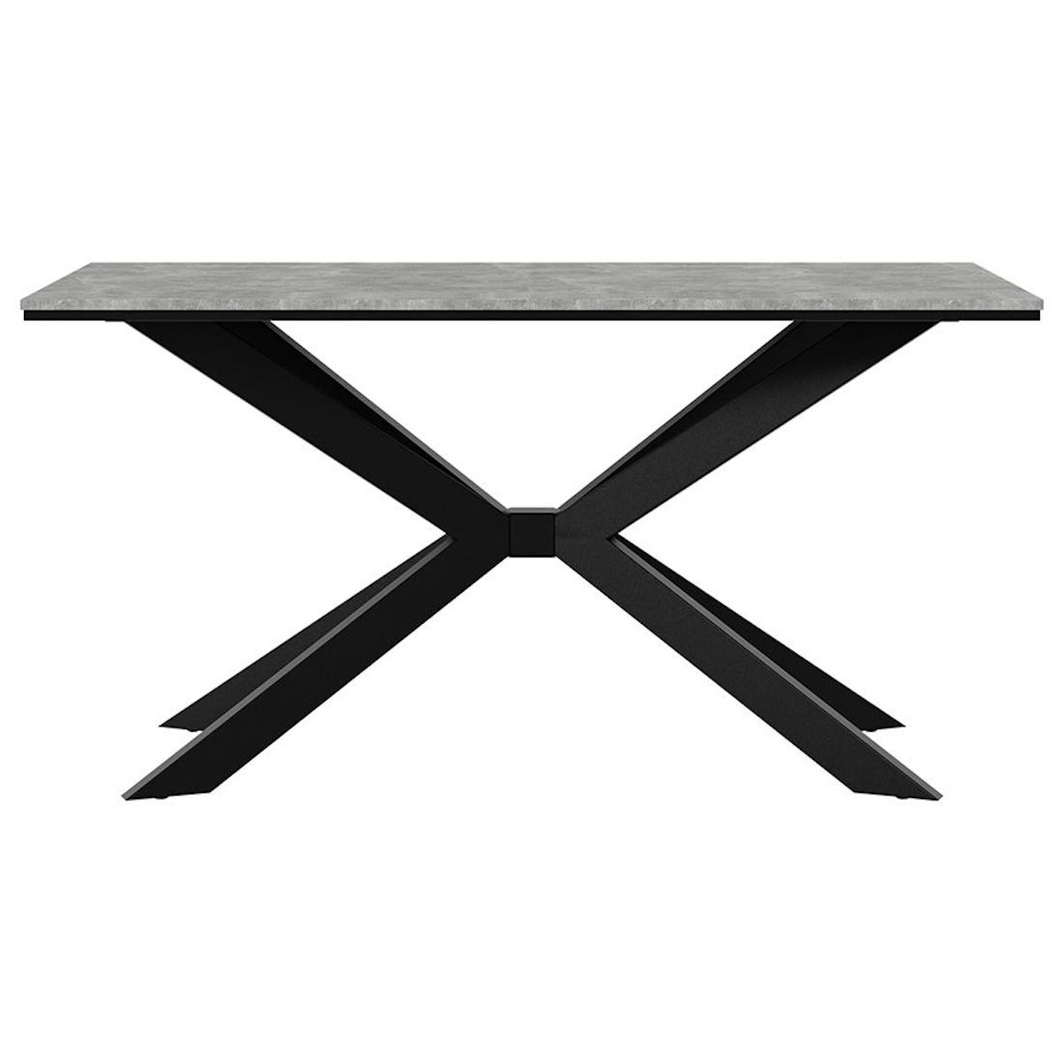 BEST MOBILIER Casey - table à manger - plateau effet béton - pieds en métal - 4 à 8 personnes