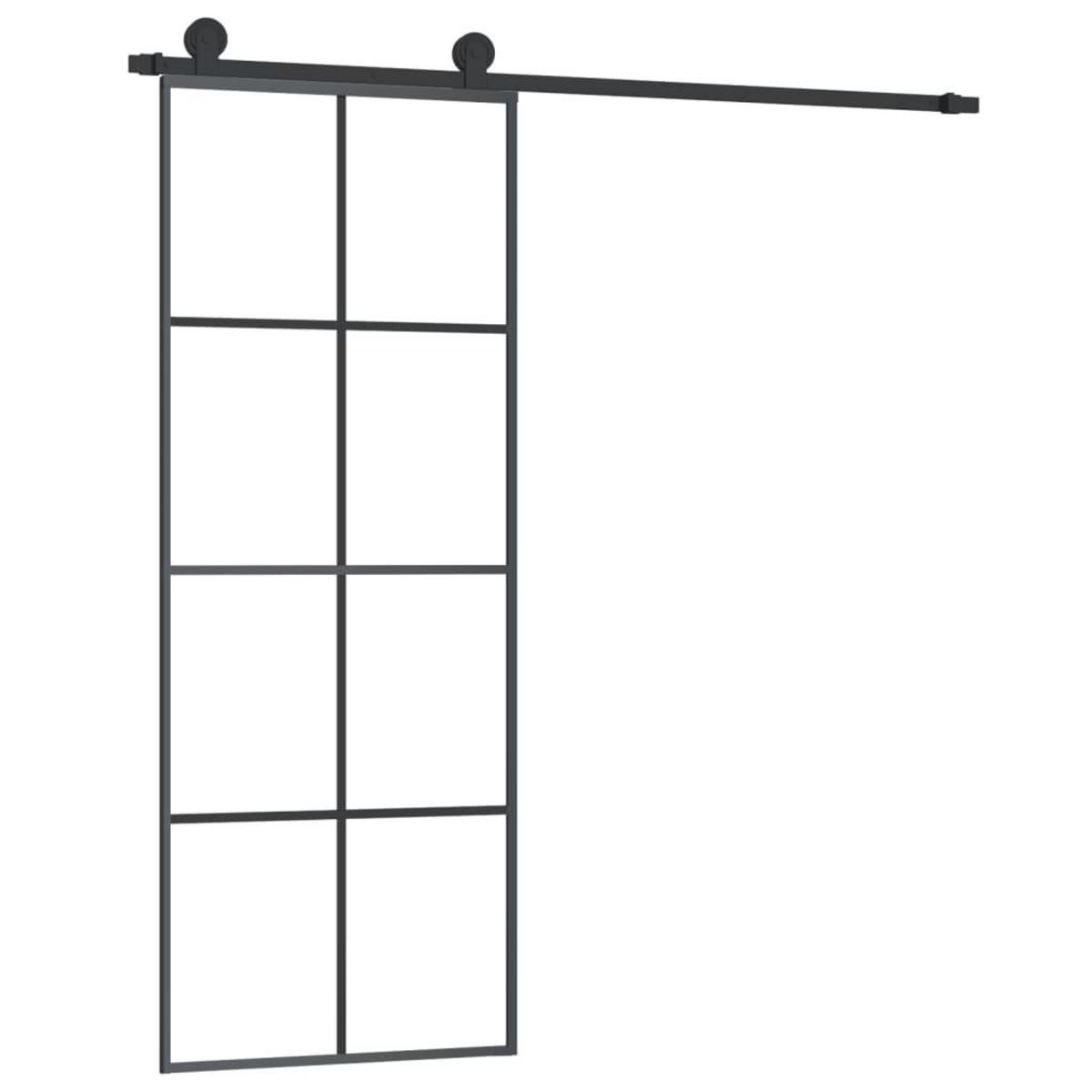 VIDAXL Porte coulissante avec kit de quincaillerie 76x205 cm Verre ESG