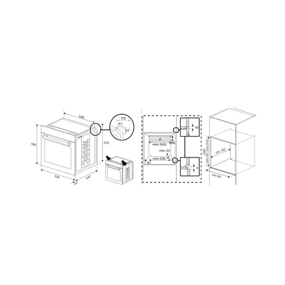 Beko Four intégrable multifonction 72l 60cm pyrolyse noir - BBIS17302BMP