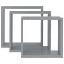 Voir la diapositive 4 : VIDAXL Etageres murales sous forme de cube 3 pcs Gris MDF