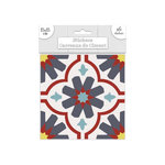 SUD TRADING 6 Stickers carreaux de ciment - 15 x 15 cm - Bleu marine et jaune