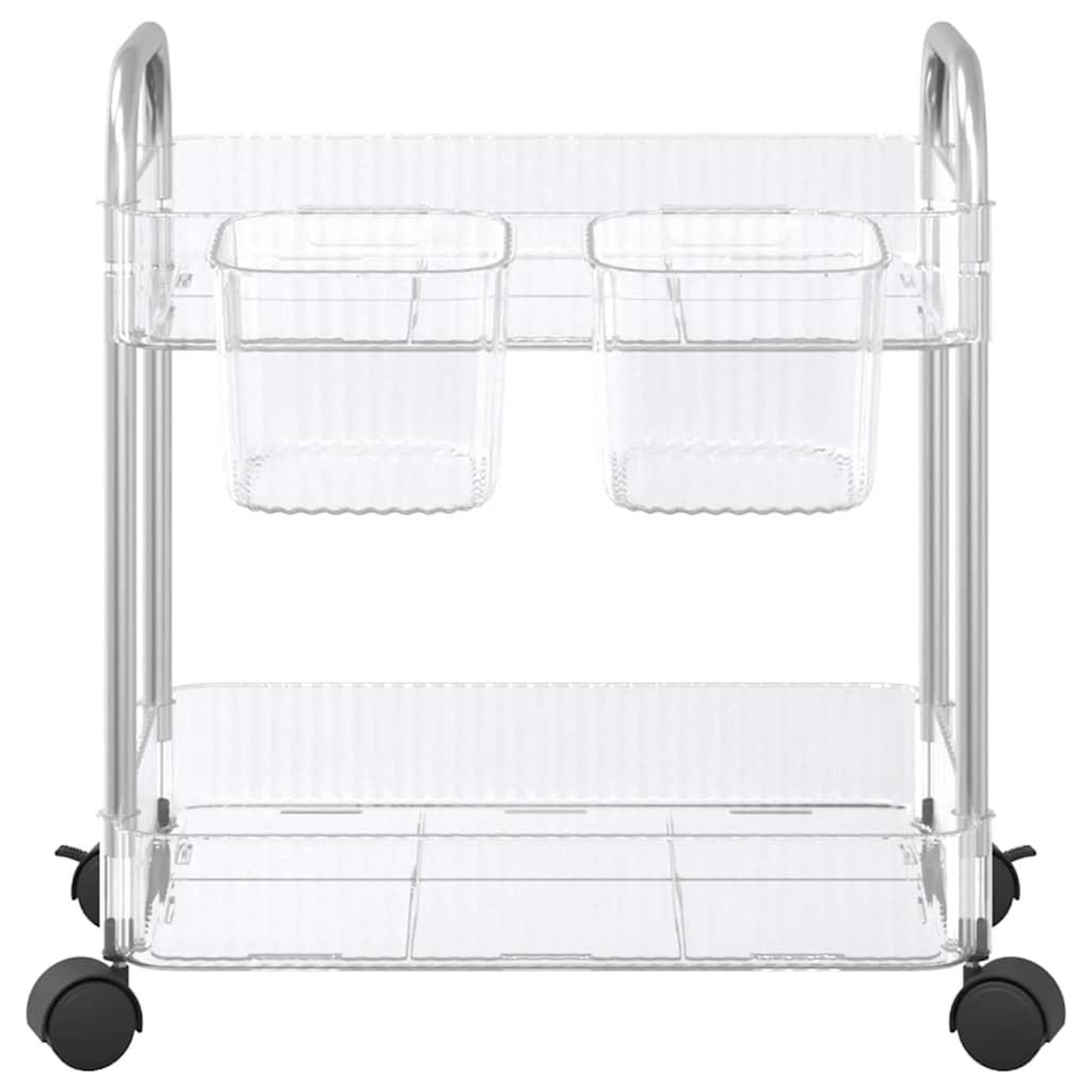 Voir la diapositive 4 : VIDAXL Chariot de rangement a 2 niveaux transparent acrylique