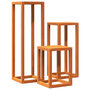 Voir la diapositive 2 : VIDAXL Supports pour plantes 3 pcs marron cire bois de pin massif