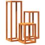Voir la diapositive 2 : VIDAXL Supports pour plantes 3 pcs marron cire bois de pin massif