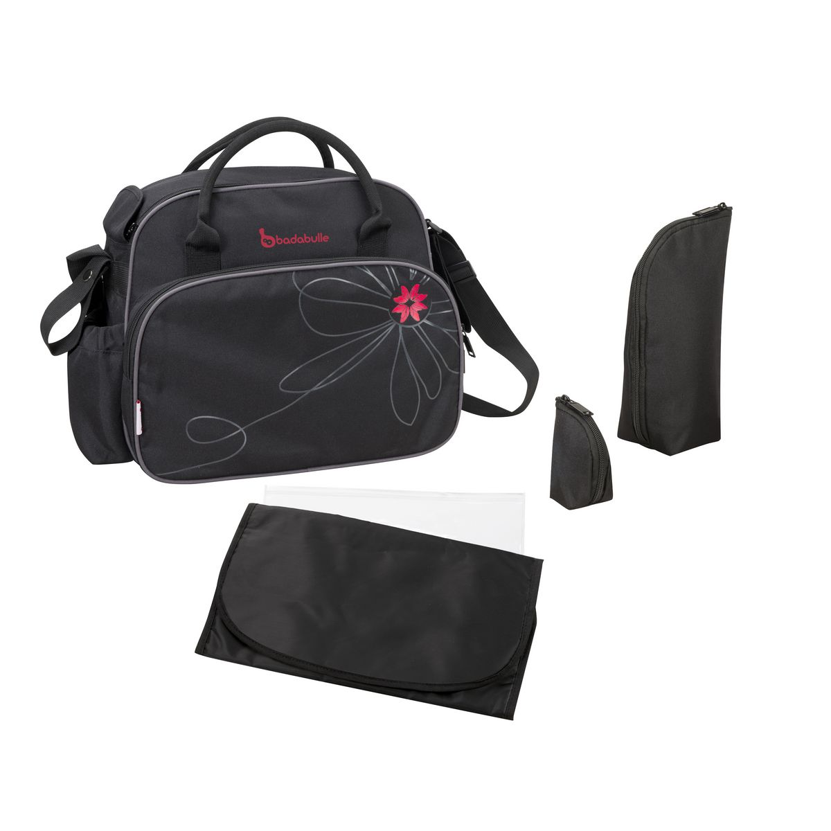 BADABULLE Sac à langer Vintage - Noir/rouge