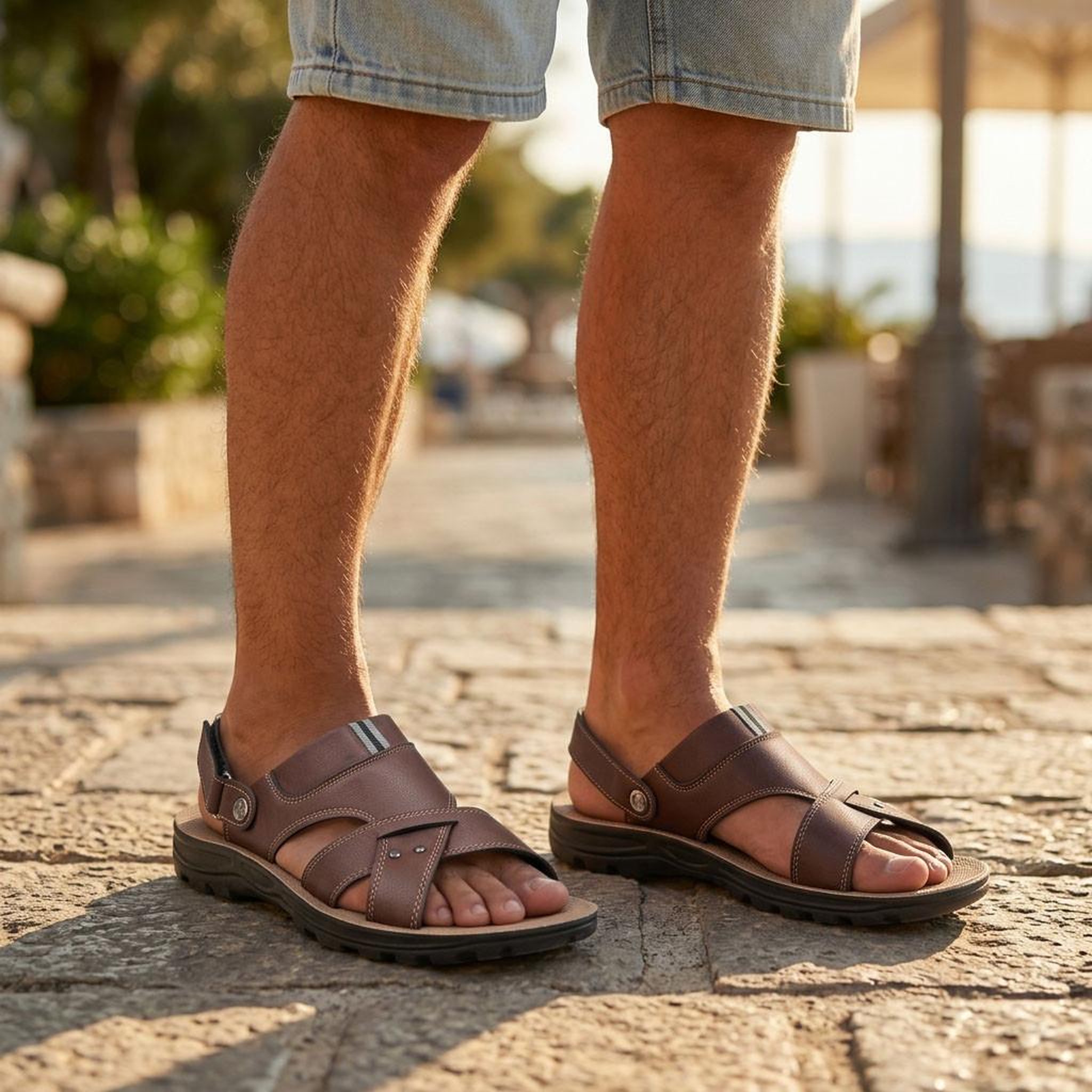 Voir la diapositive 2 : OZABI OZABI Sandales Homme Confort Semelle Souple Antiderapante Scratch 39-45