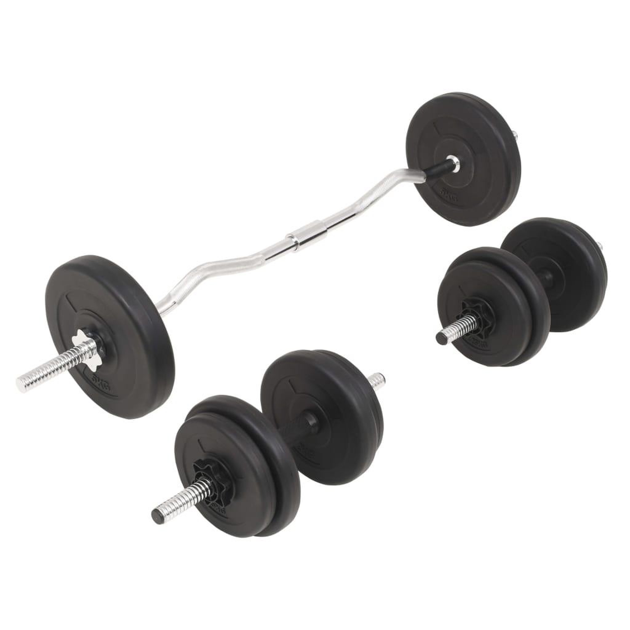 Voir la diapositive 3 : VIDAXL Ensemble d'halteres et barres d'halteres 30 kg