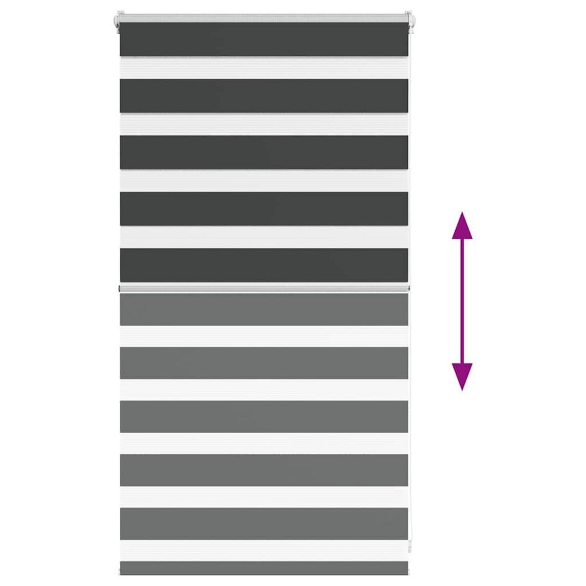 VIDAXL Store zebre noir 75x100 cm largeur du tissu 70,9 cm polyester