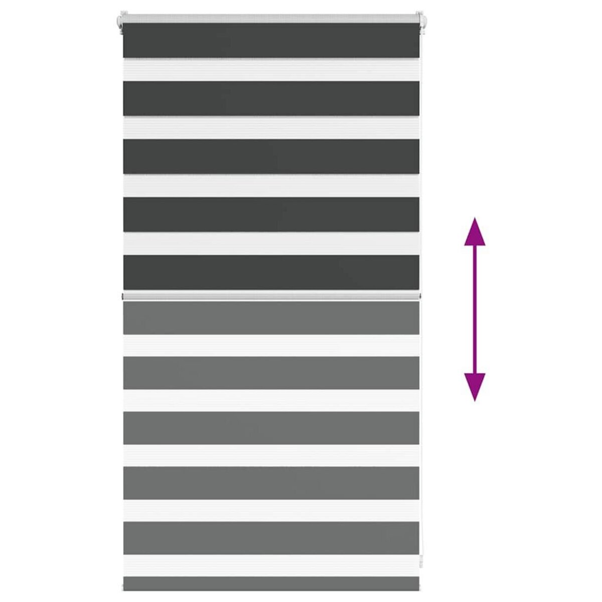 VIDAXL Store zebre noir 75x100 cm largeur du tissu 70,9 cm polyester