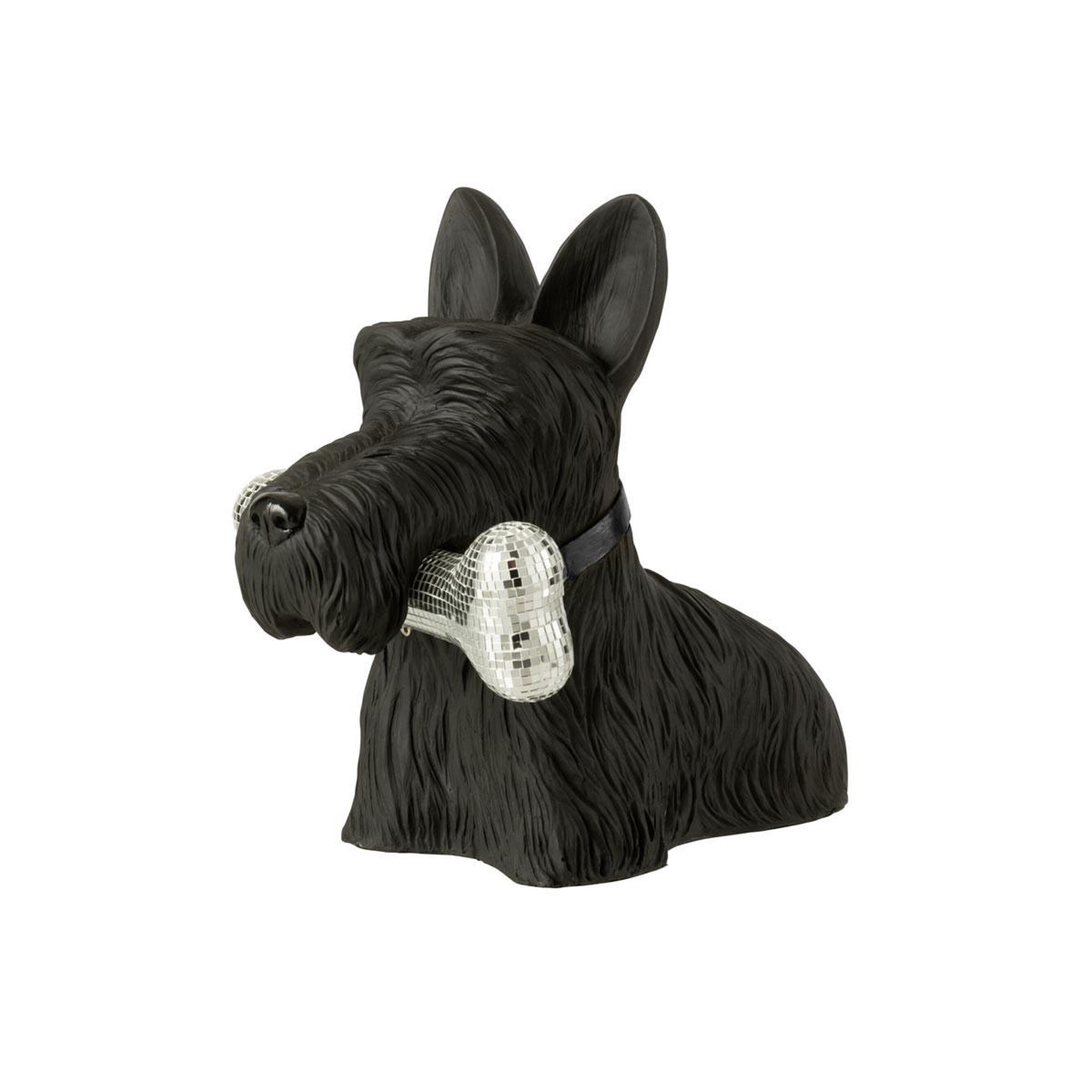 Voir la diapositive 3 : J-LINE Statuette terrier écossais  disco  39cm noir