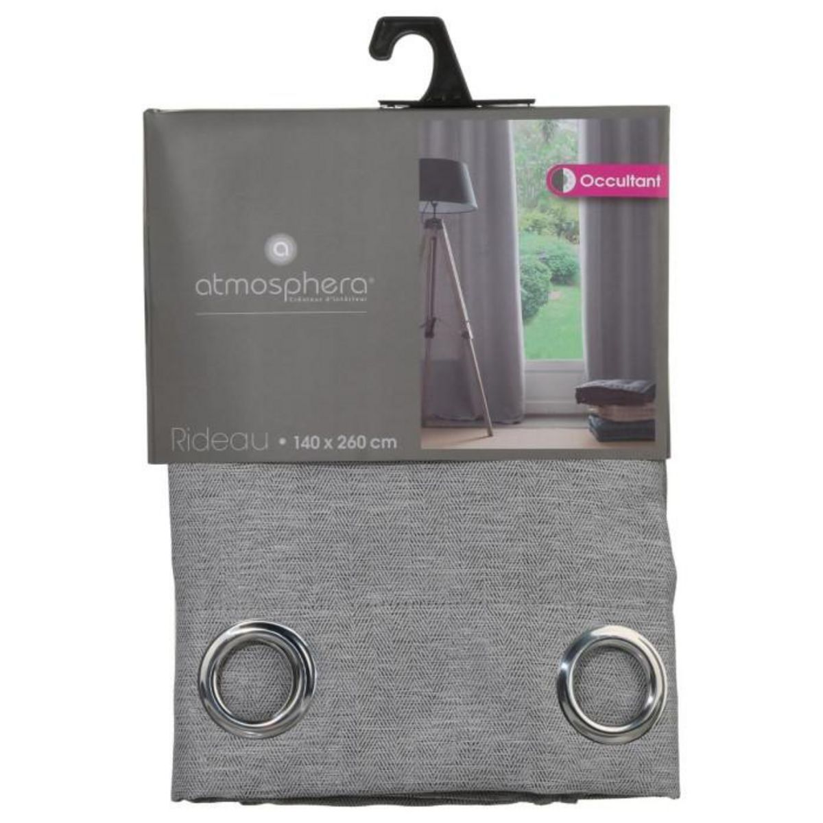 ATMOSPHERA Rideau Occultant  Chevron  140x260cm Gris Foncé
