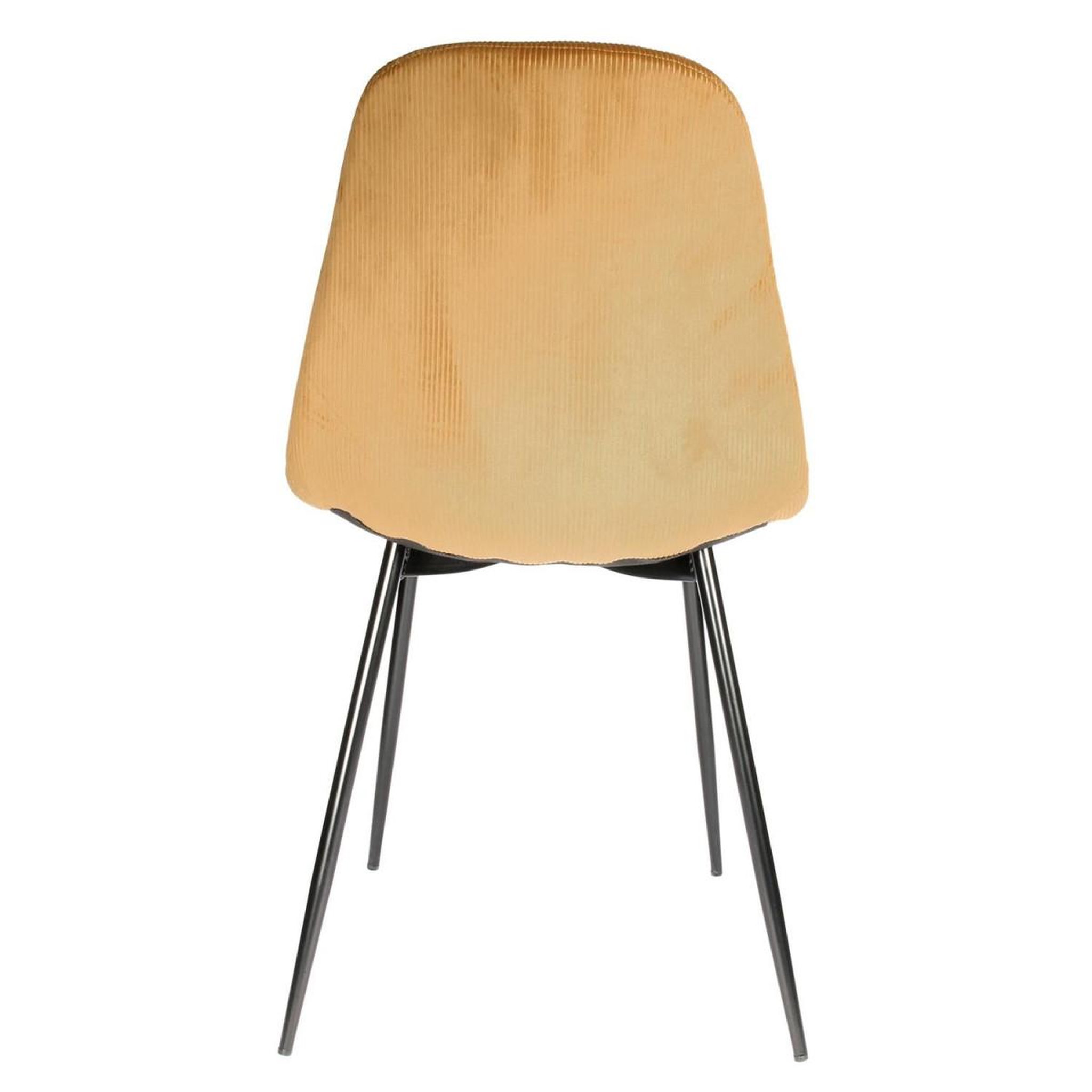Voir la diapositive 5 : The Home Deco Factory Lot de 4 chaises velours  giulia  85cm moutarde