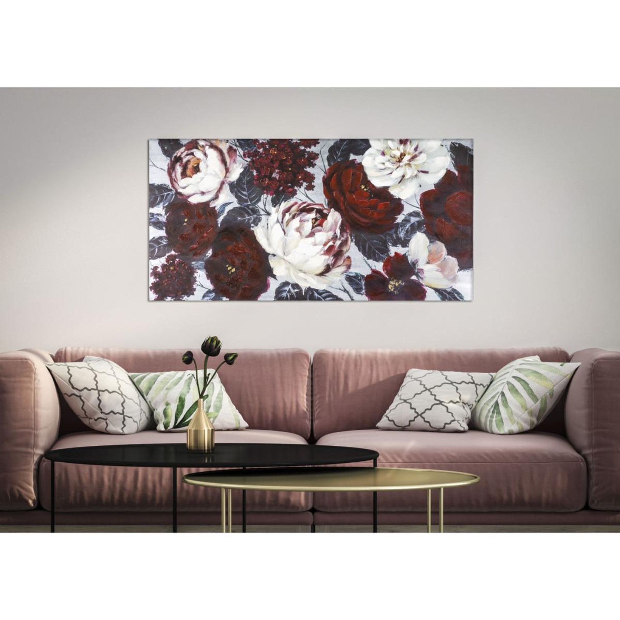 Voir la diapositive 5 : Paris Prix Toile peinture déco  flower  60x120cm multicolore