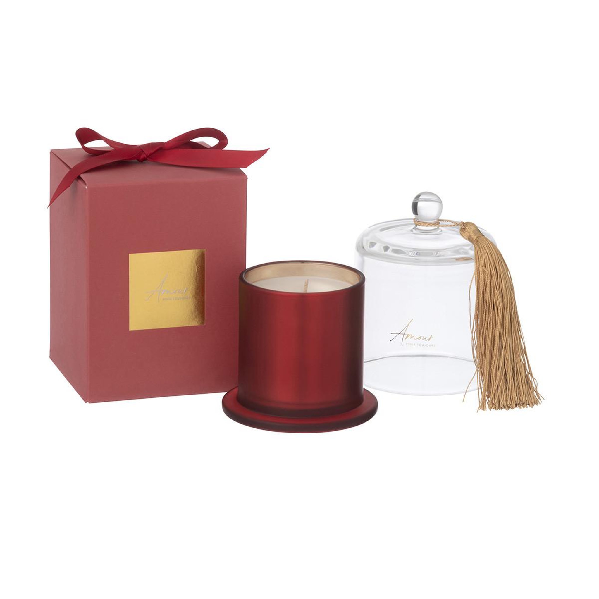 Voir la diapositive 2 : J-LINE Bougie parfumée cloche  cloe  13cm mimosa & rose