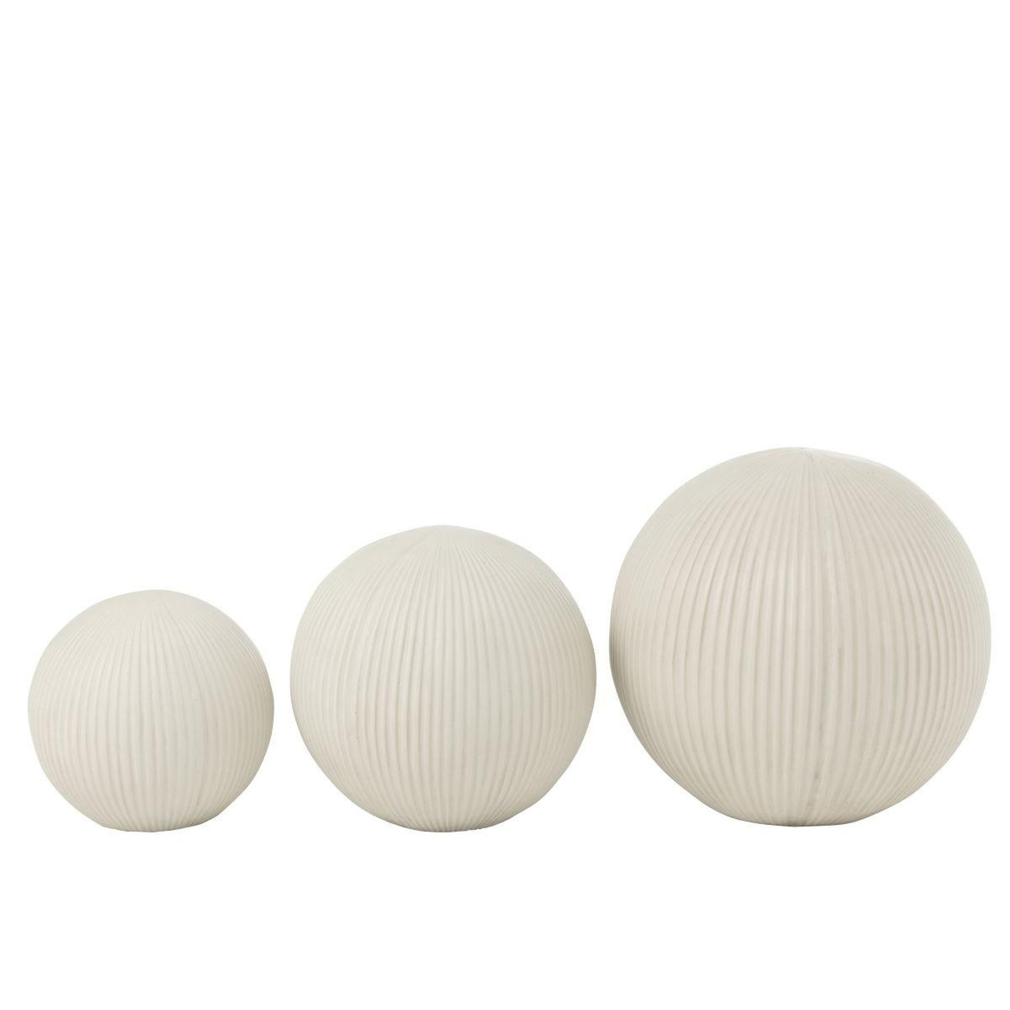 Voir la diapositive 3 : J-LINE Balle déco en argile  maryanne  39cm blanc