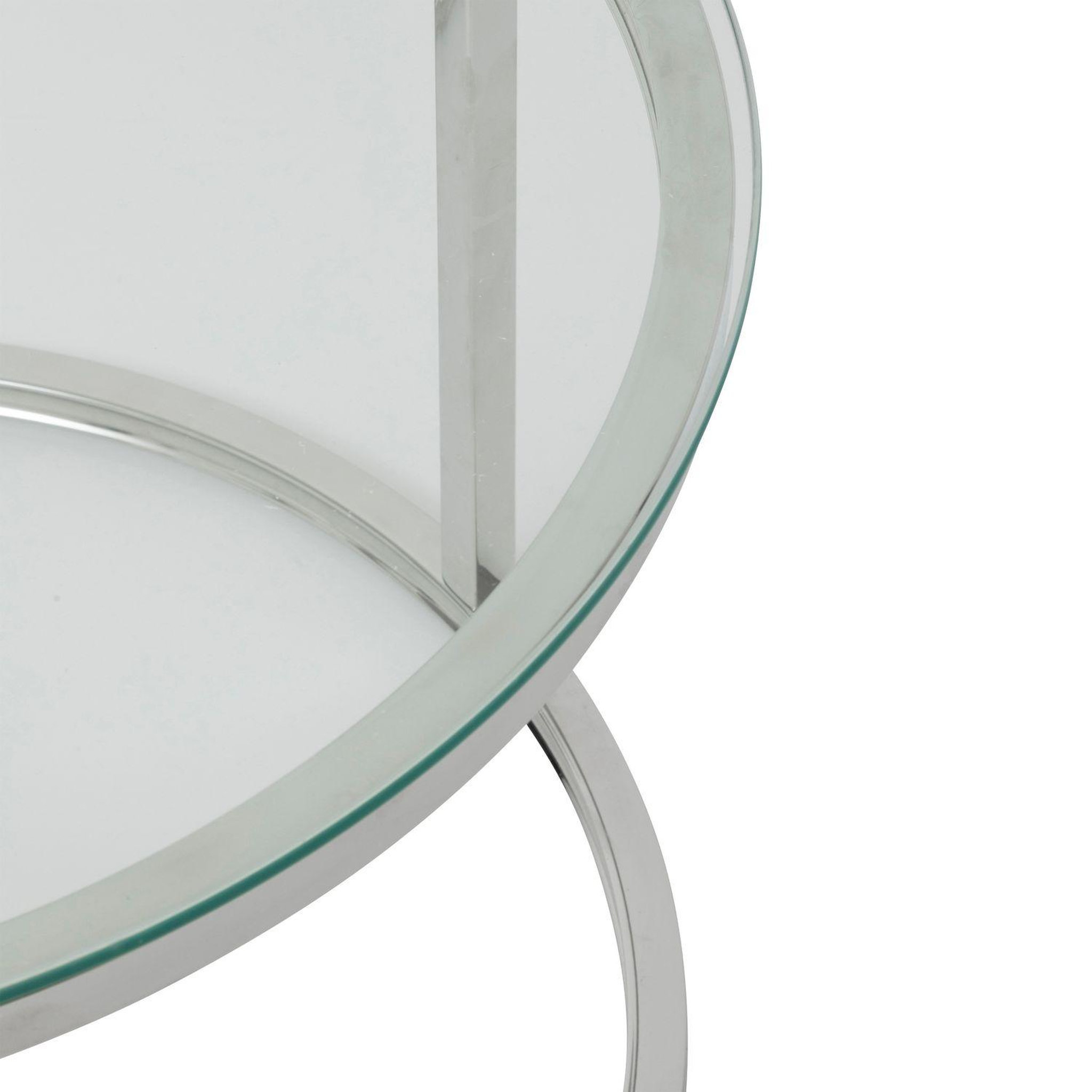 Voir la diapositive 3 : ATMOSPHERA Ensemble de 2 tables basses gigognes en verre et inox kneo - argent