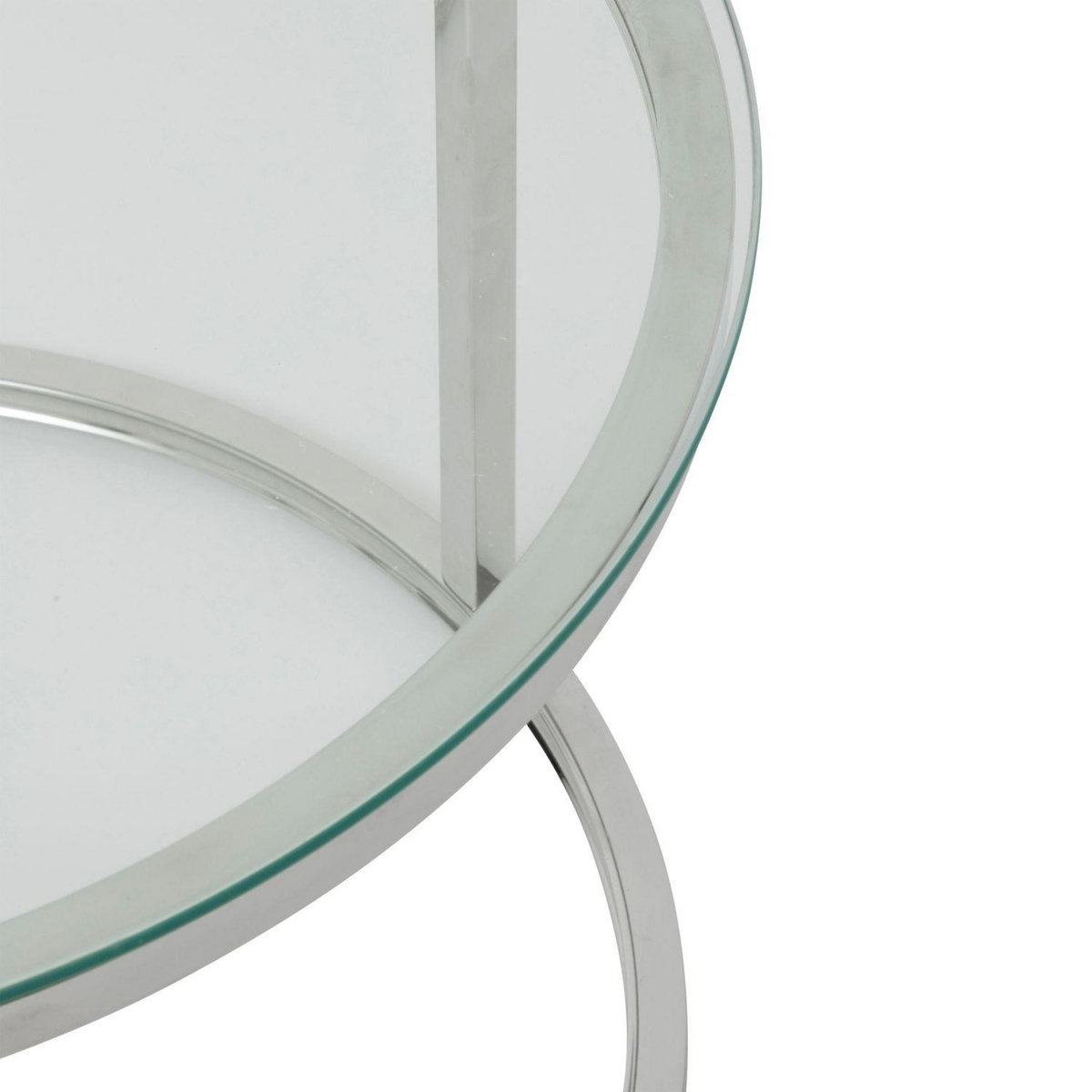 ATMOSPHERA Ensemble de 2 tables basses gigognes en verre et inox KNEO - Argent