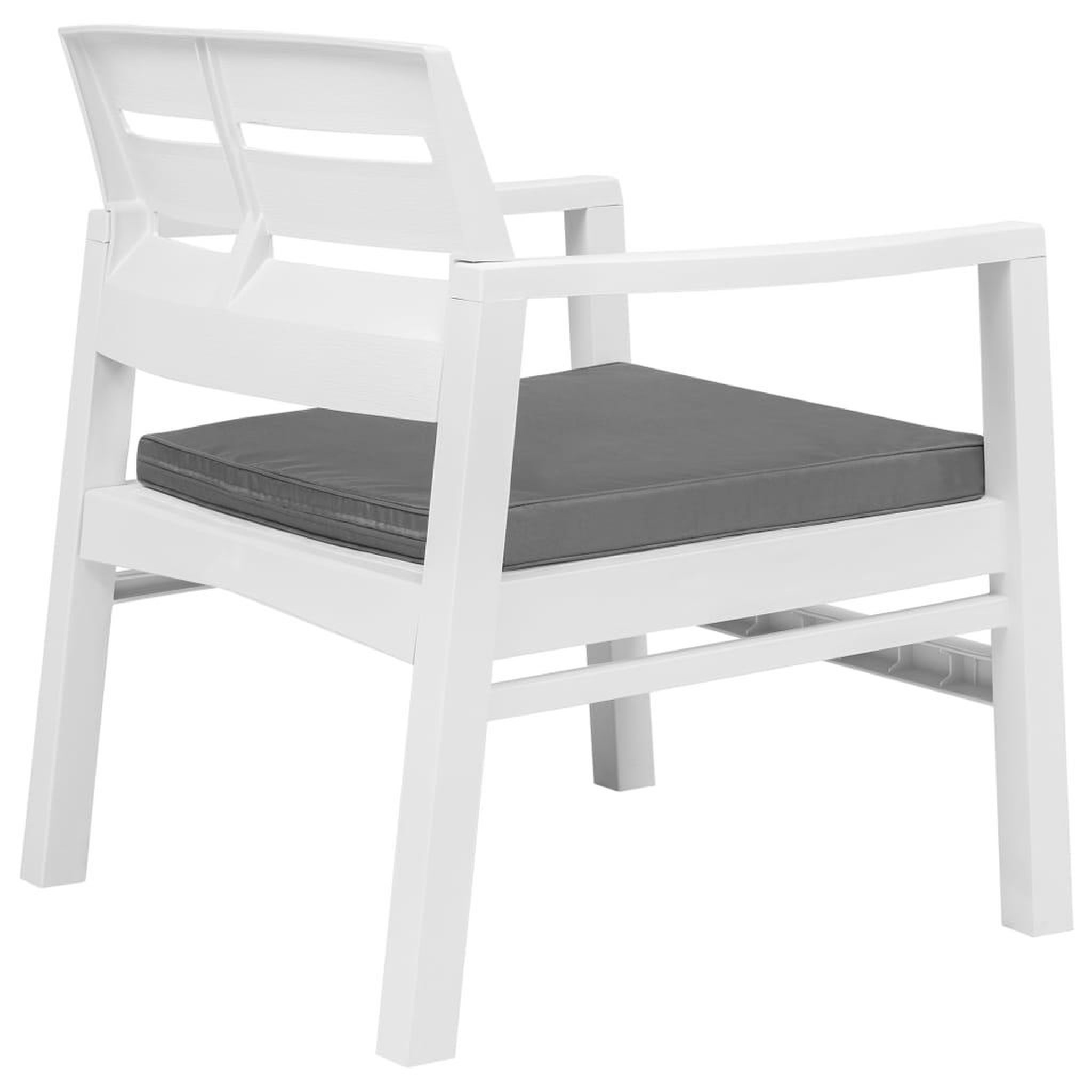 Voir la diapositive 5 : VIDAXL Salon de jardin 3 pcs Plastique Blanc