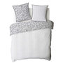 Voir la diapositive 5 : FUTURE HOME Parure de lit 2 personnes feuillage et rayures en coton