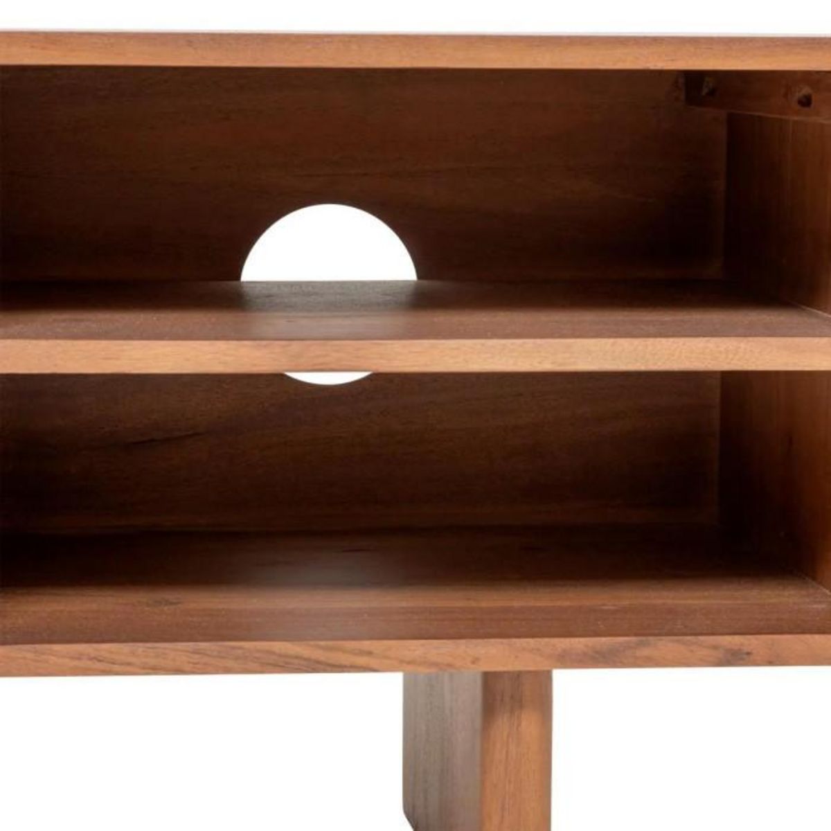 ATMOSPHERA Meuble TV 2 Portes en Bois  Nanda  147cm Marron Tabac