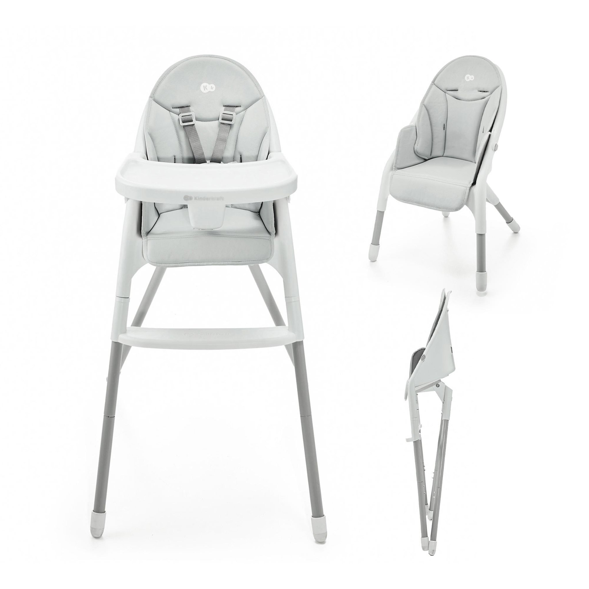 Voir la diapositive 1 : KINDERKRAFT Chaise haute bebe pliante avec ceinture 5 points