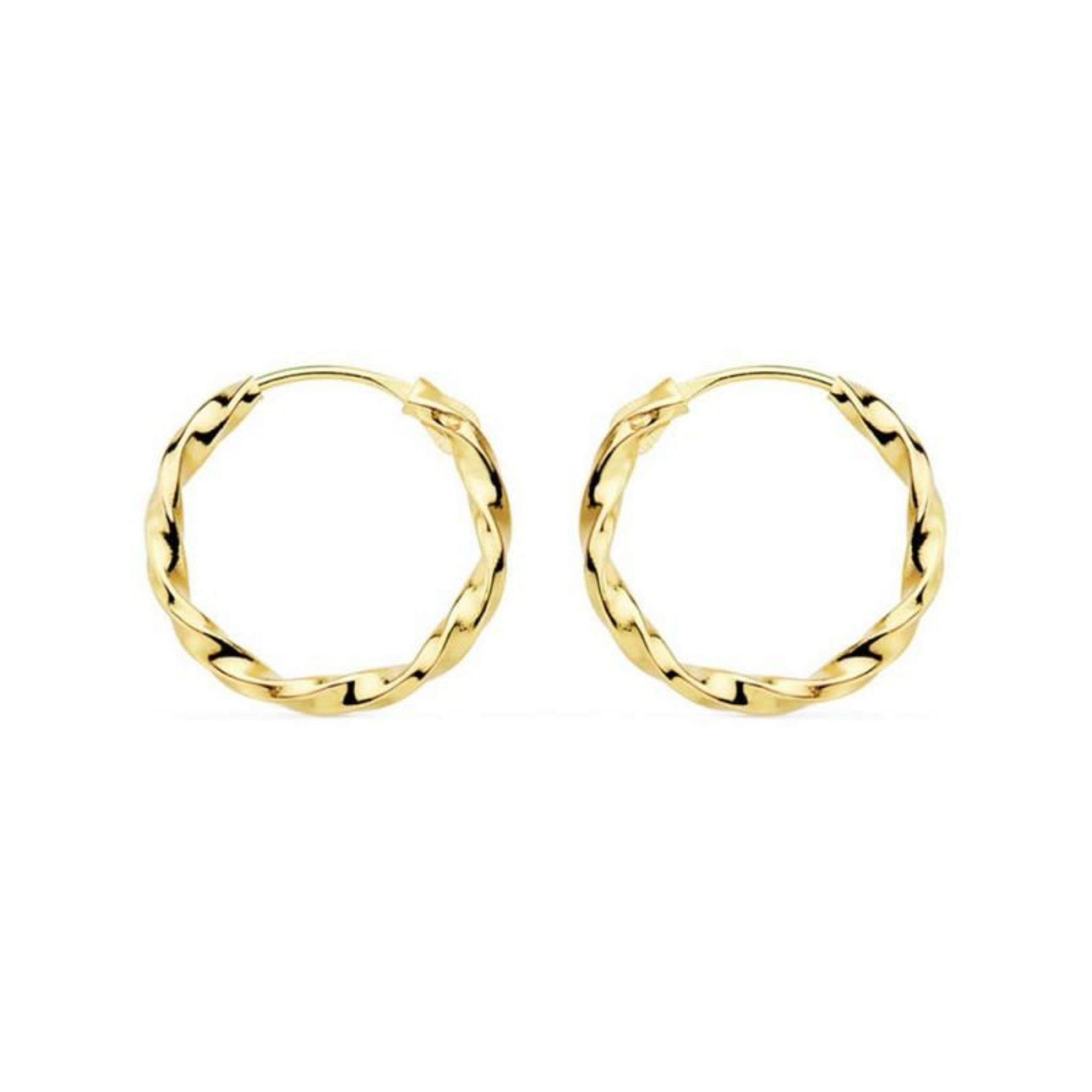 Boucle D'Oreille Ronde, Anneaux Ouverts Plaqués Or 18K Avec Épingles En