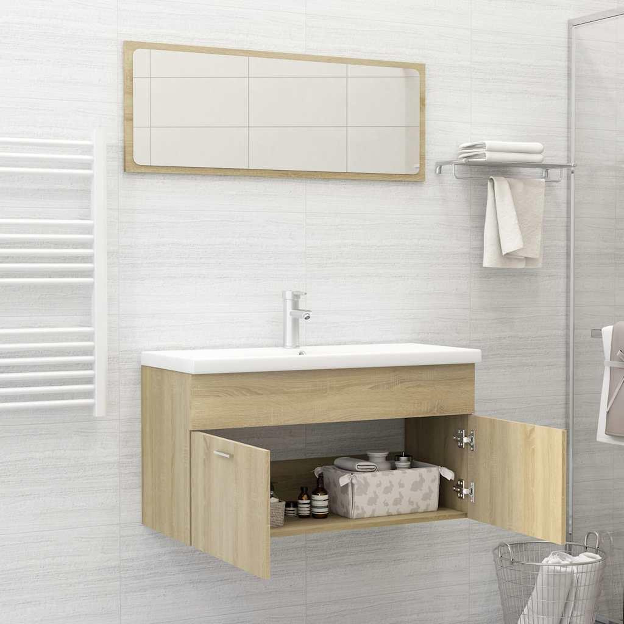 Voir la diapositive 3 : VIDAXL Ensemble de meubles de salle de bain 2 pcs chene sonoma