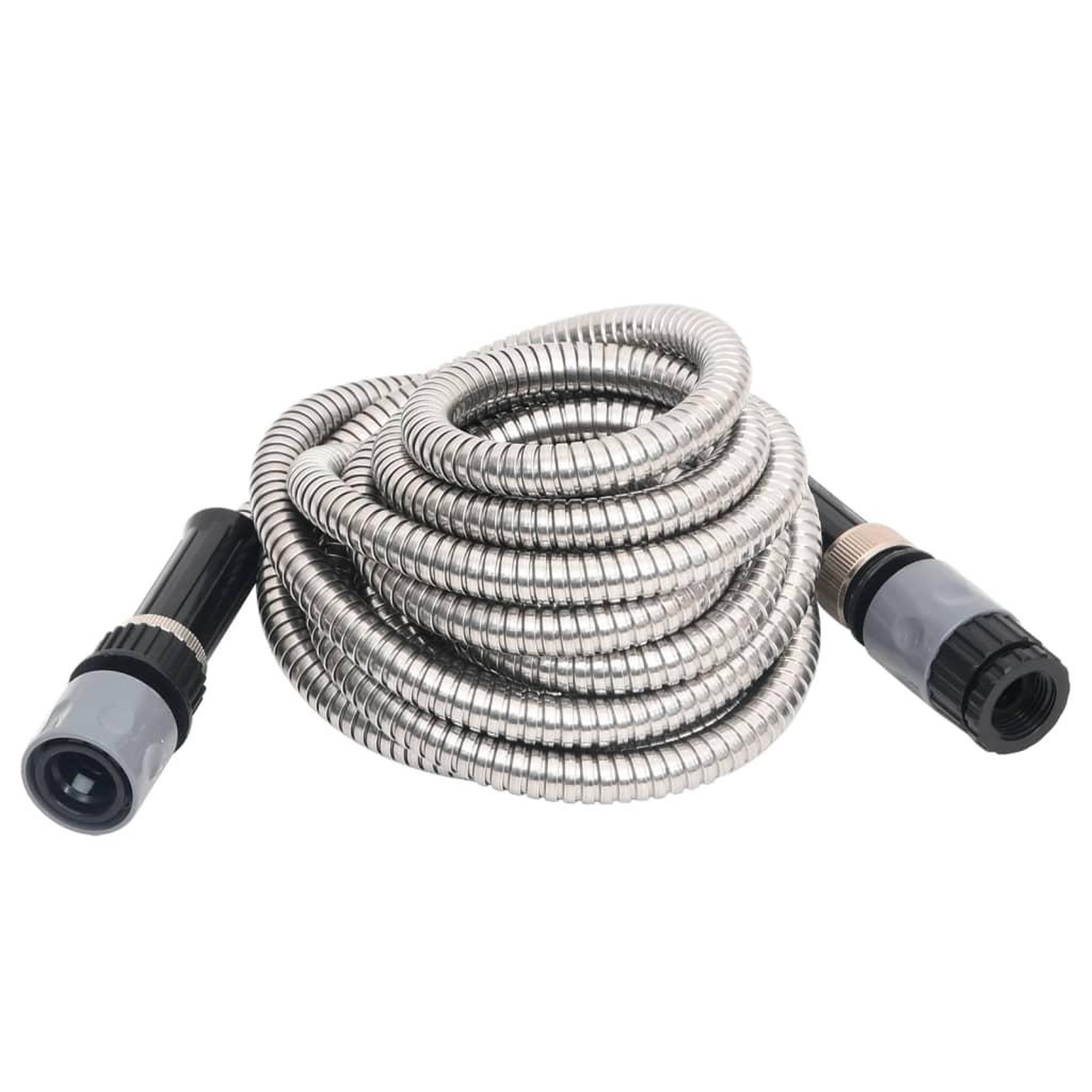 Voir la diapositive 2 : VIDAXL Tuyau d'arrosage buse de pulverisation argente 0,6  30 m inox