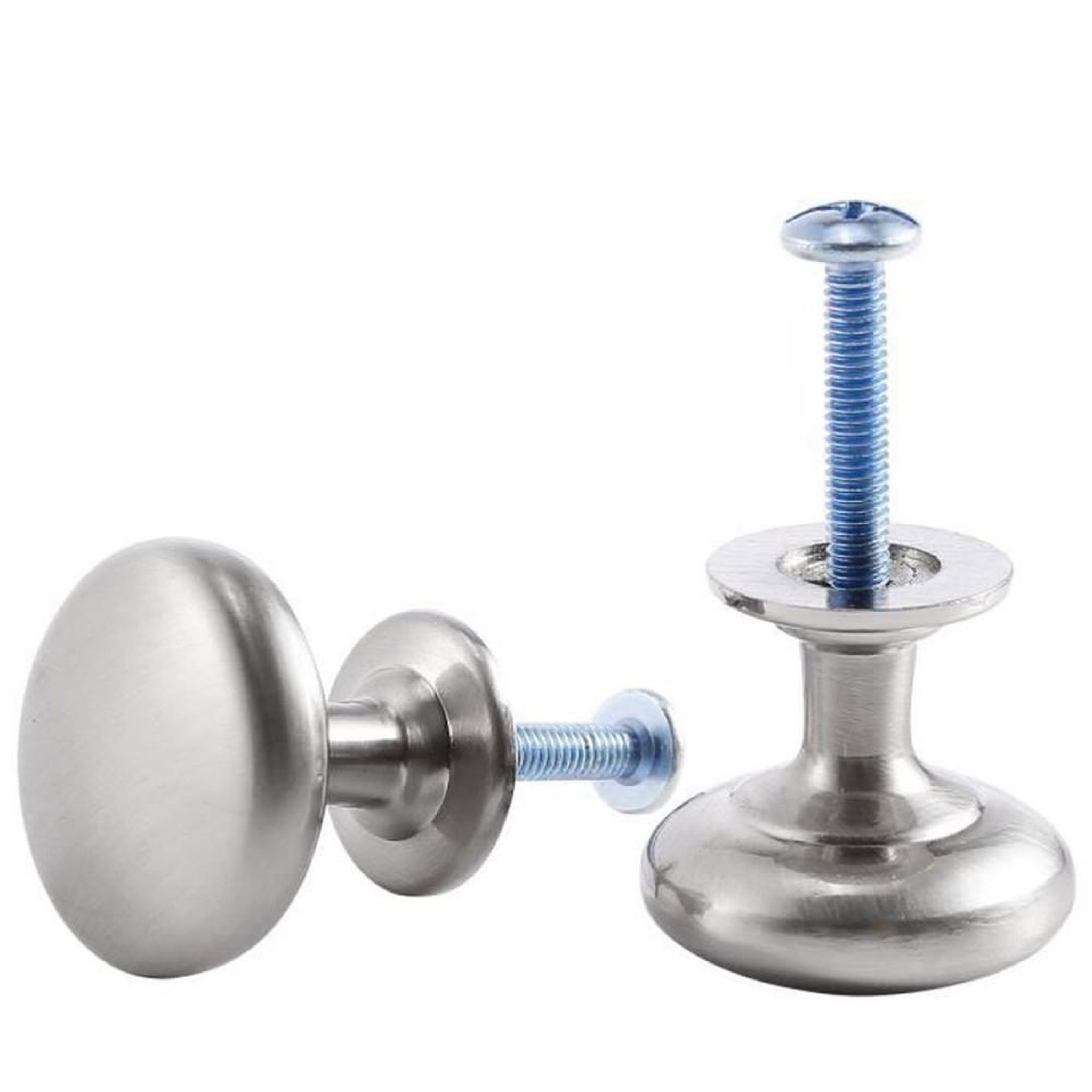 Voir la diapositive 3 : Set de 20 boutons de meuble et poignées d'armoire, zinc mat, gris argent, 27 x 25,5 mm, avec vis