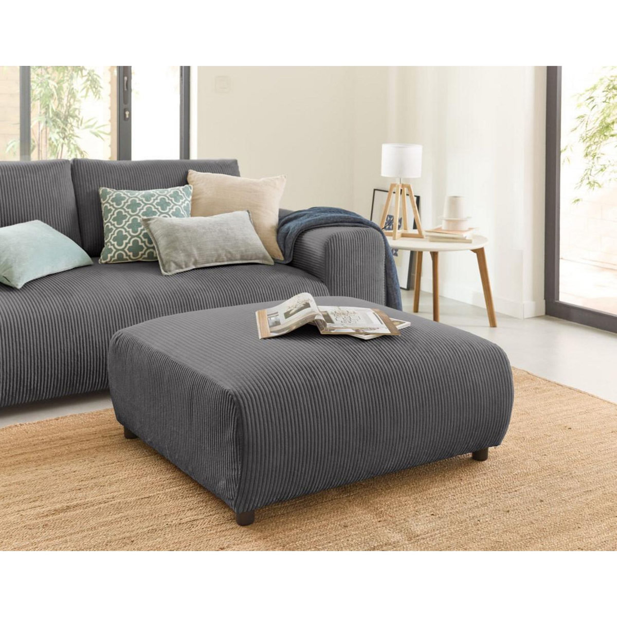 LISA DESIGN Garance - pouf modulable - en velours côtelé