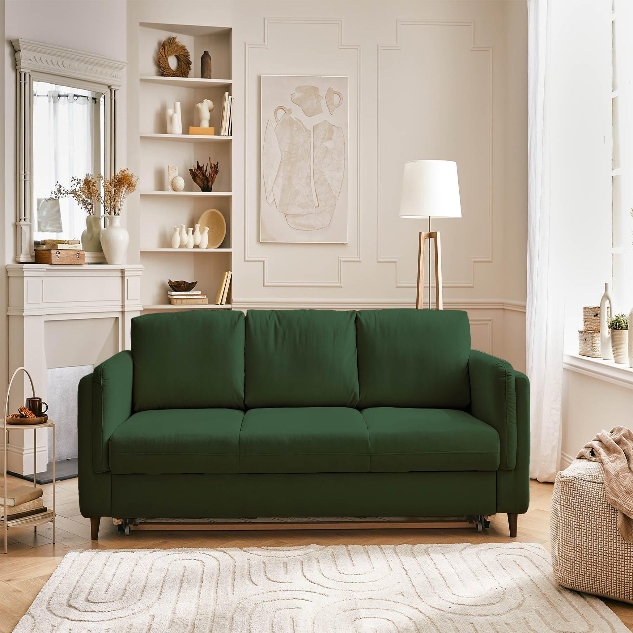 Voir la diapositive 5 : BEST MOBILIER Brooke - canapé 3 places - convertible - en velours