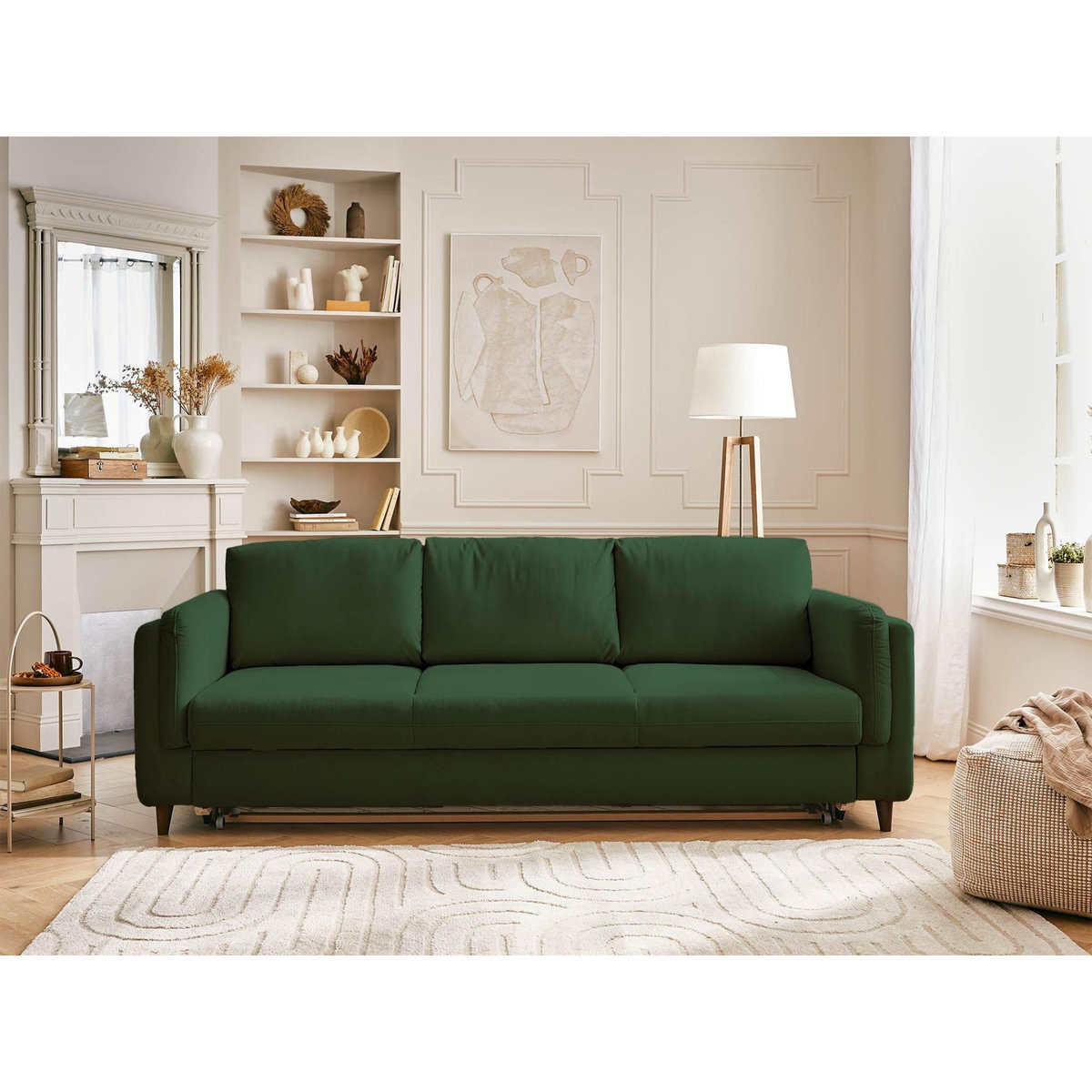 LISA DESIGN Brooke - canapé 3 places - convertible - en velours