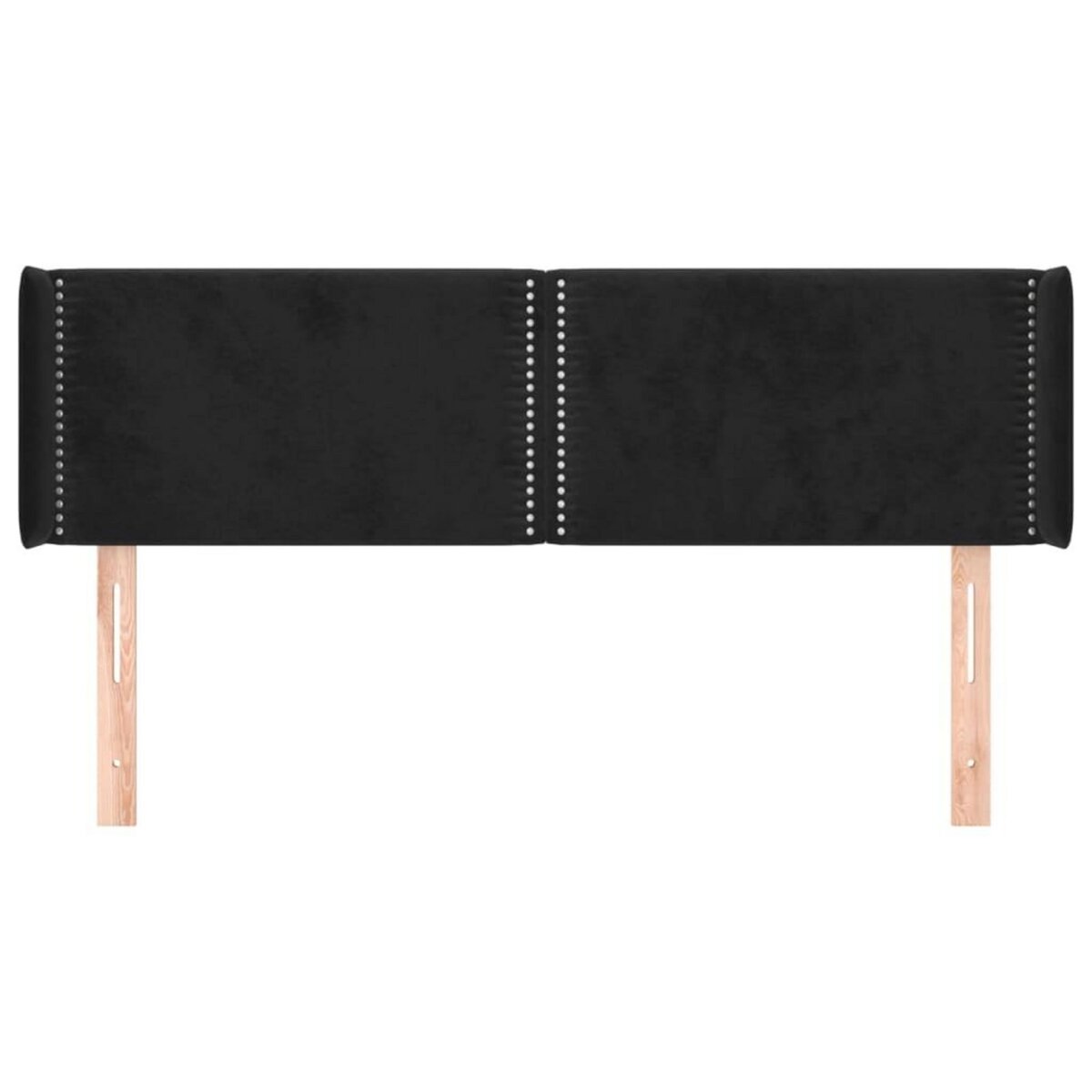 VIDAXL Tete de lit avec oreilles Noir 147x16x78/88 cm Velours