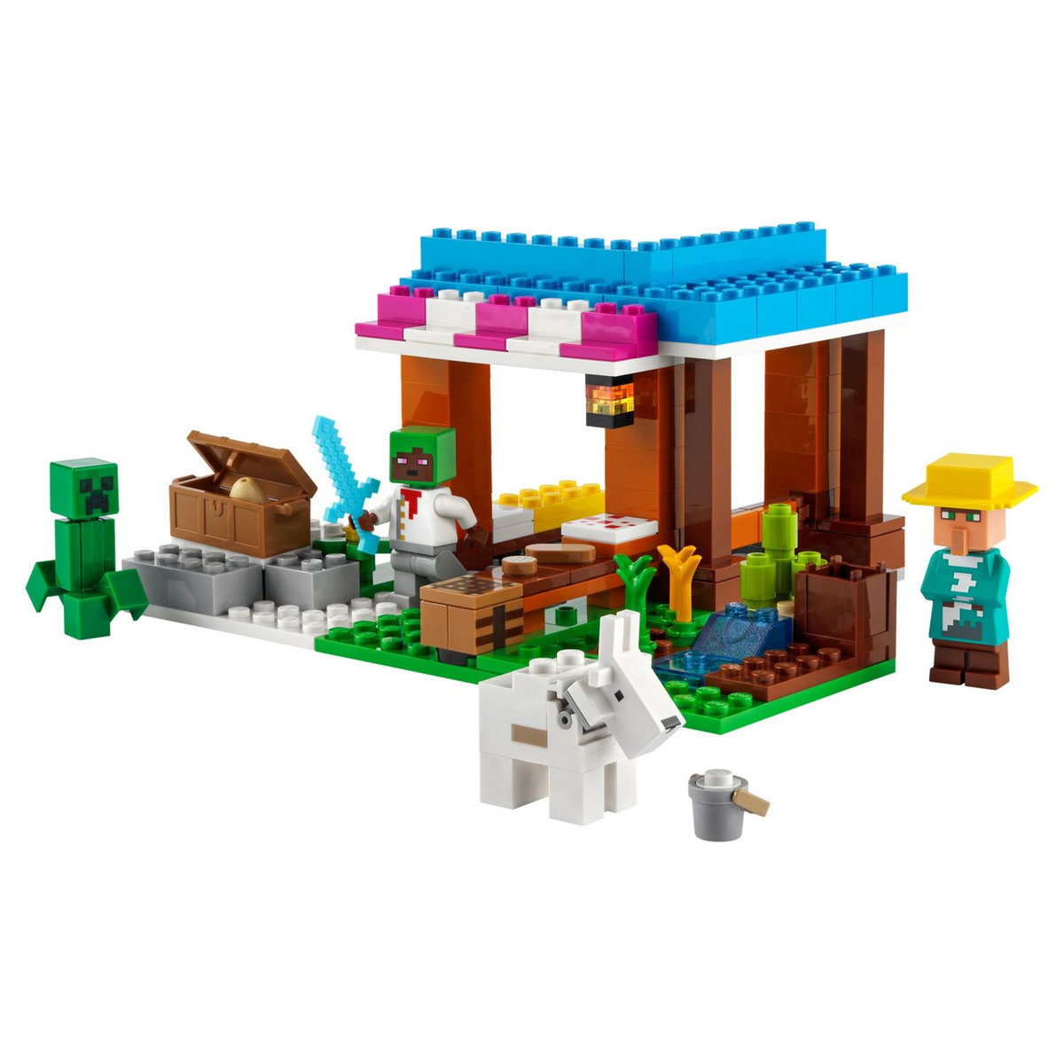 LEGO Minecraft 21184 La Boulangerie, Jouet pour Enfants 8 Ans et Plus Avec Figurines