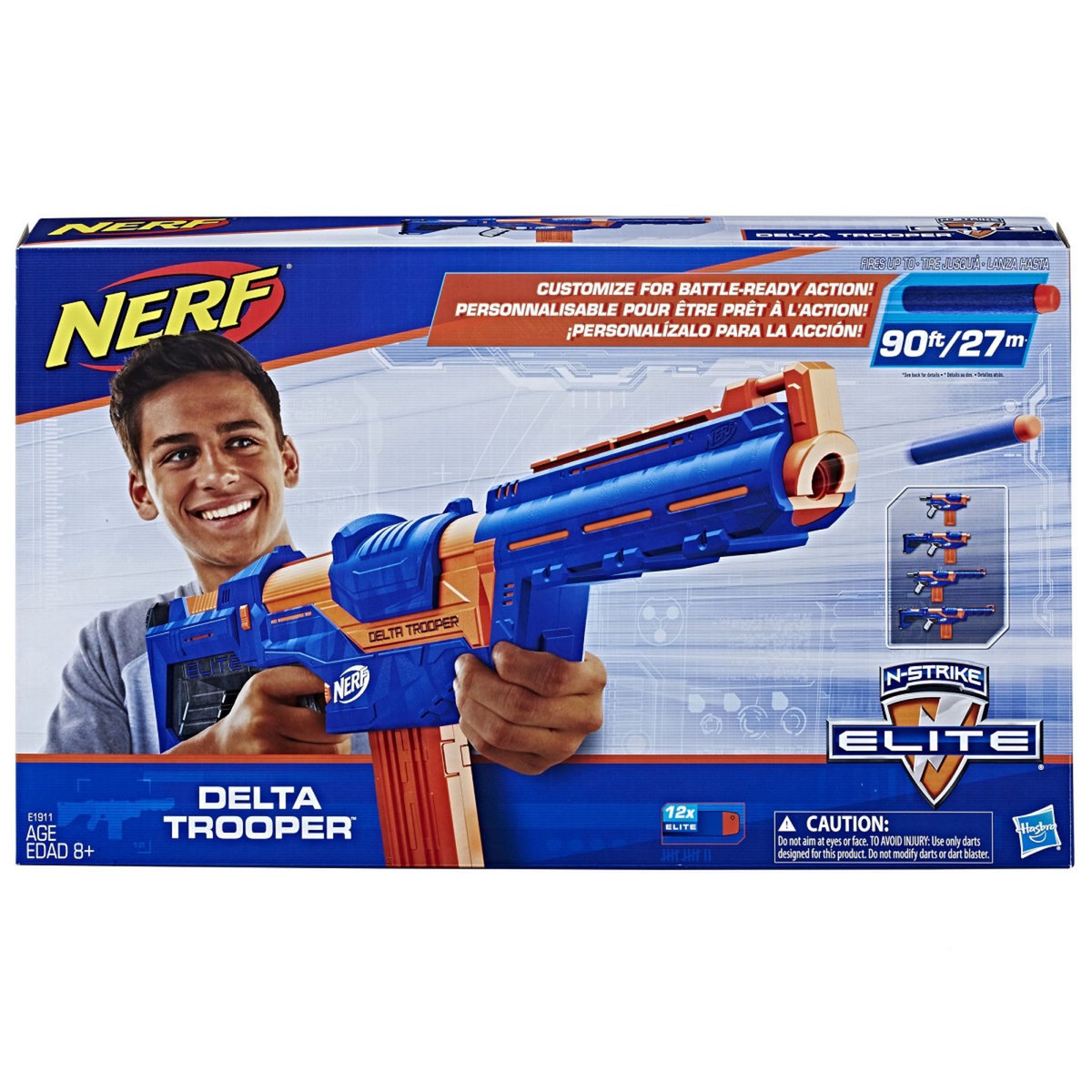 HASBRO Pistolet Nerf Elite Delta Trooper et Fléchettes Nerf Elite Officielles