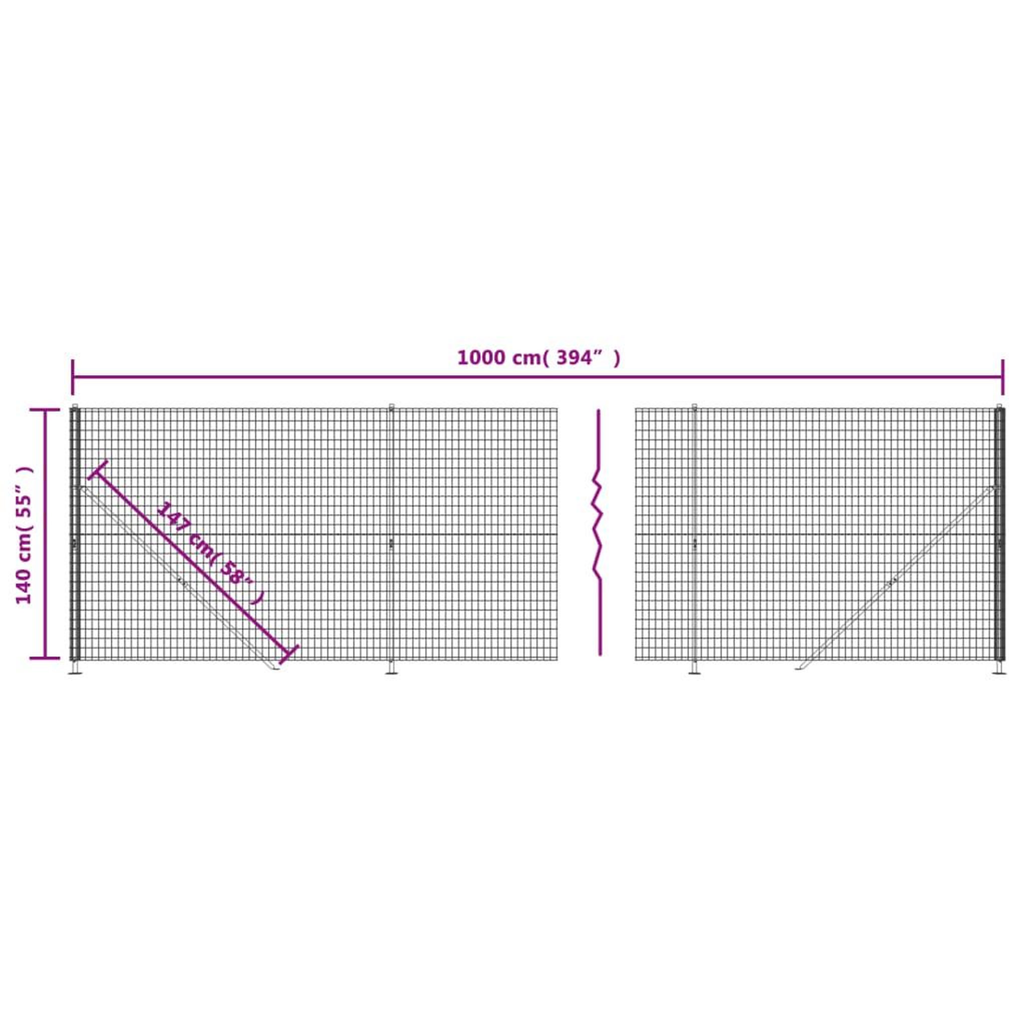 Voir la diapositive 6 : VIDAXL Cloture en treillis metallique avec bride vert 1,4x10 m