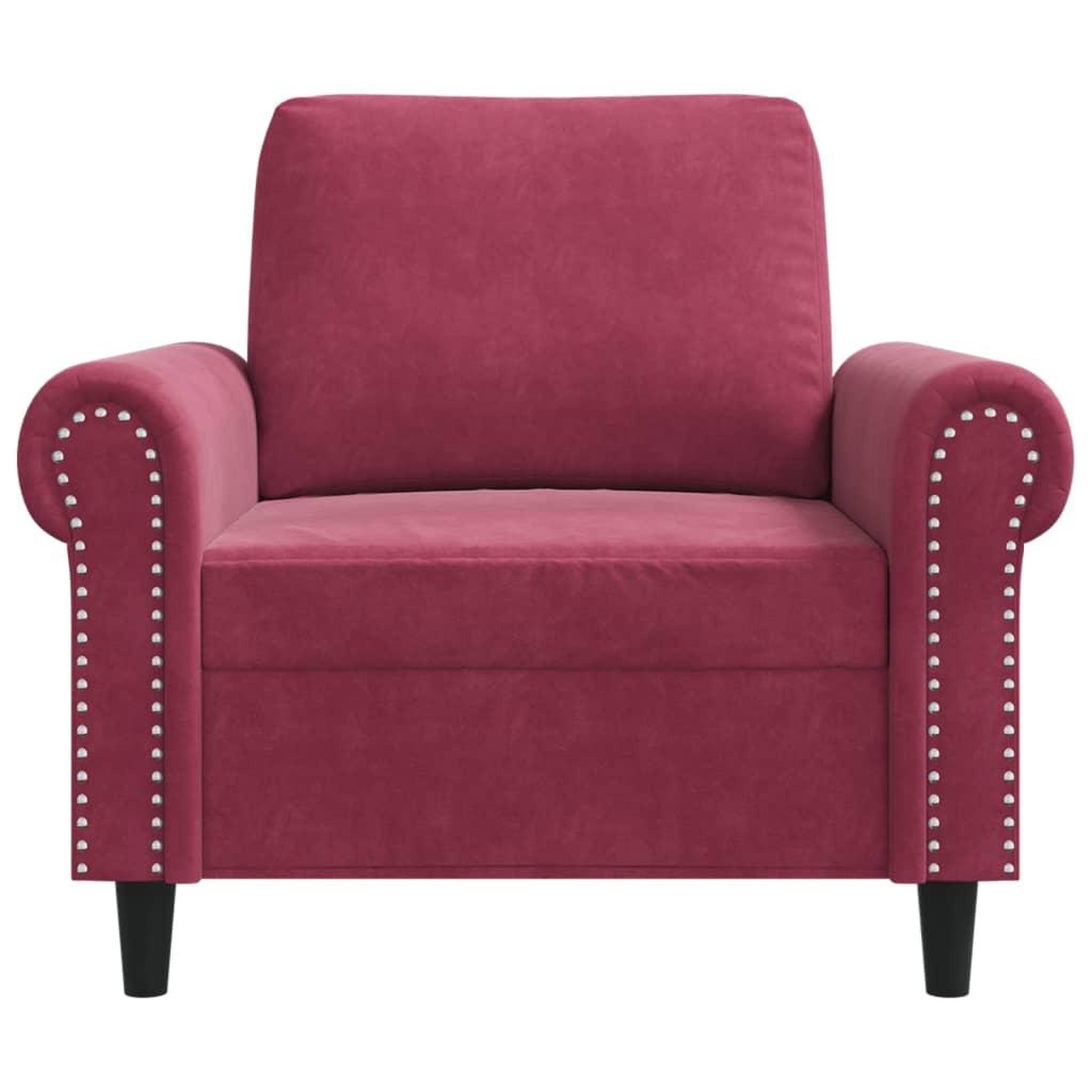 Voir la diapositive 4 : VIDAXL Fauteuil Rouge bordeaux 60 cm Velours