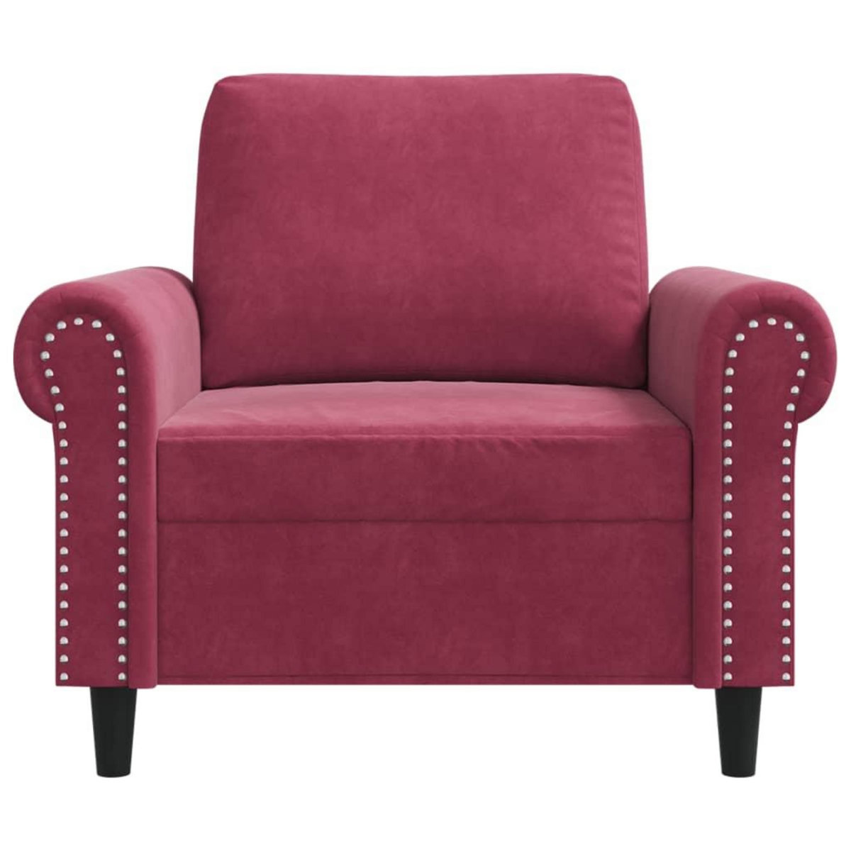 VIDAXL Fauteuil Rouge bordeaux 60 cm Velours