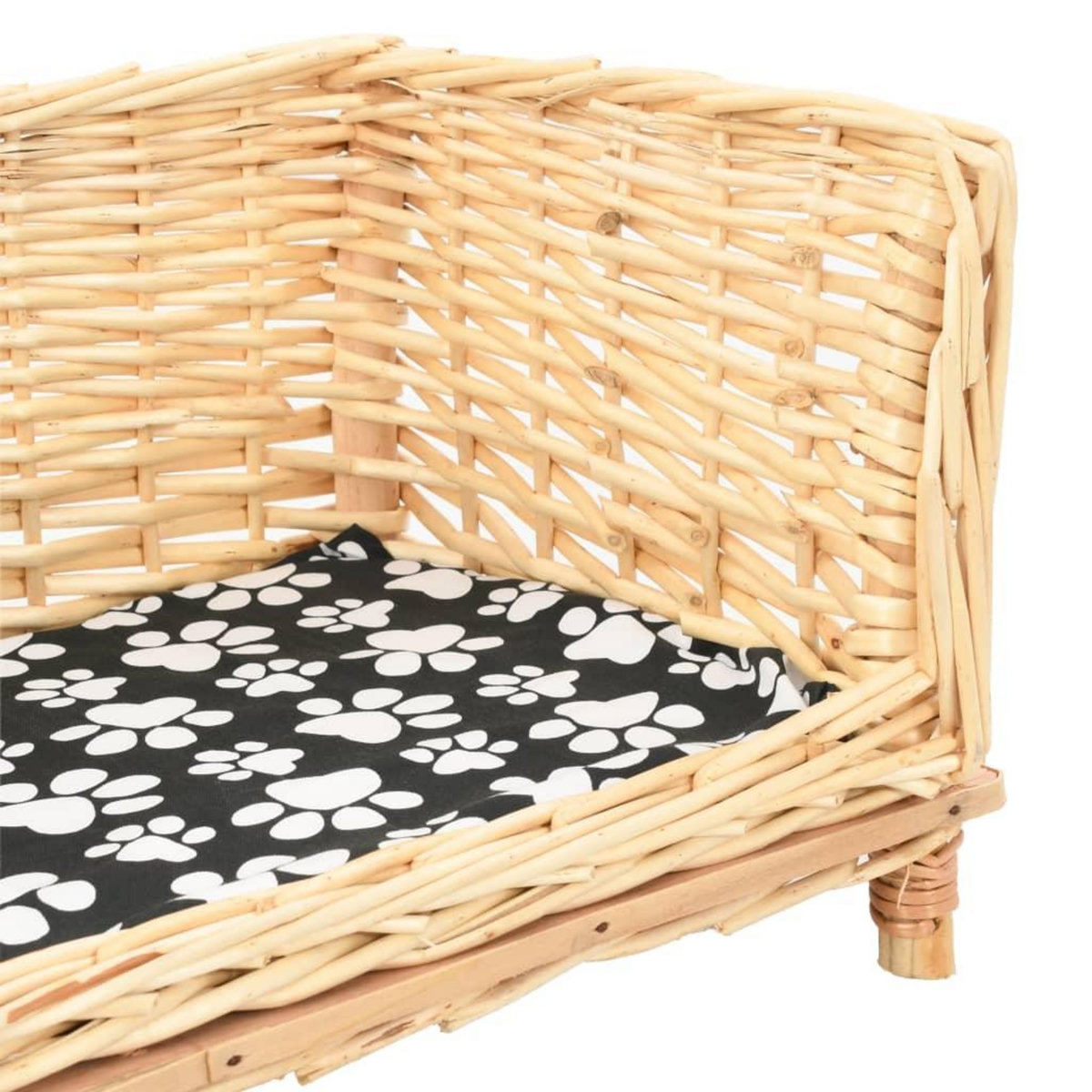 VIDAXL Panier pour chiens avec coussin 50x33x30 cm Saule naturel