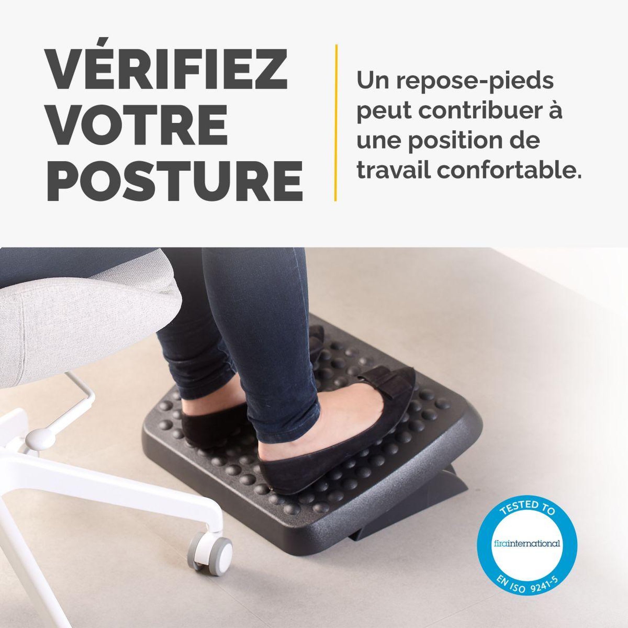 Voir la diapositive 2 : Fellowes Syst. Position repose pieds standard