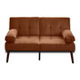 Voir la diapositive 1 : BEST MOBILIER Philae - canapé convertible clic-clac 2 places - velours côtelé