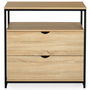 Voir la diapositive 3 : ID MARKET Commode 2 tiroirs DETROIT 80 cm design industriel avec étagère