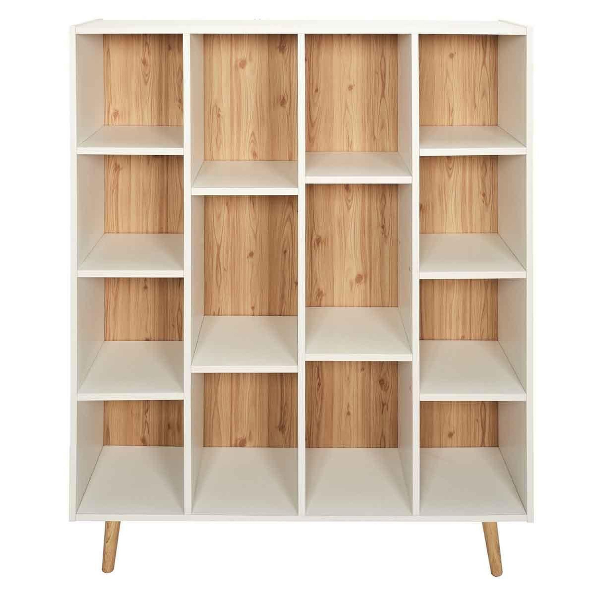 Voir la diapositive 1 : The Home Deco Factory Bibliothèque enfant  suzanne  116cm blanc & beige