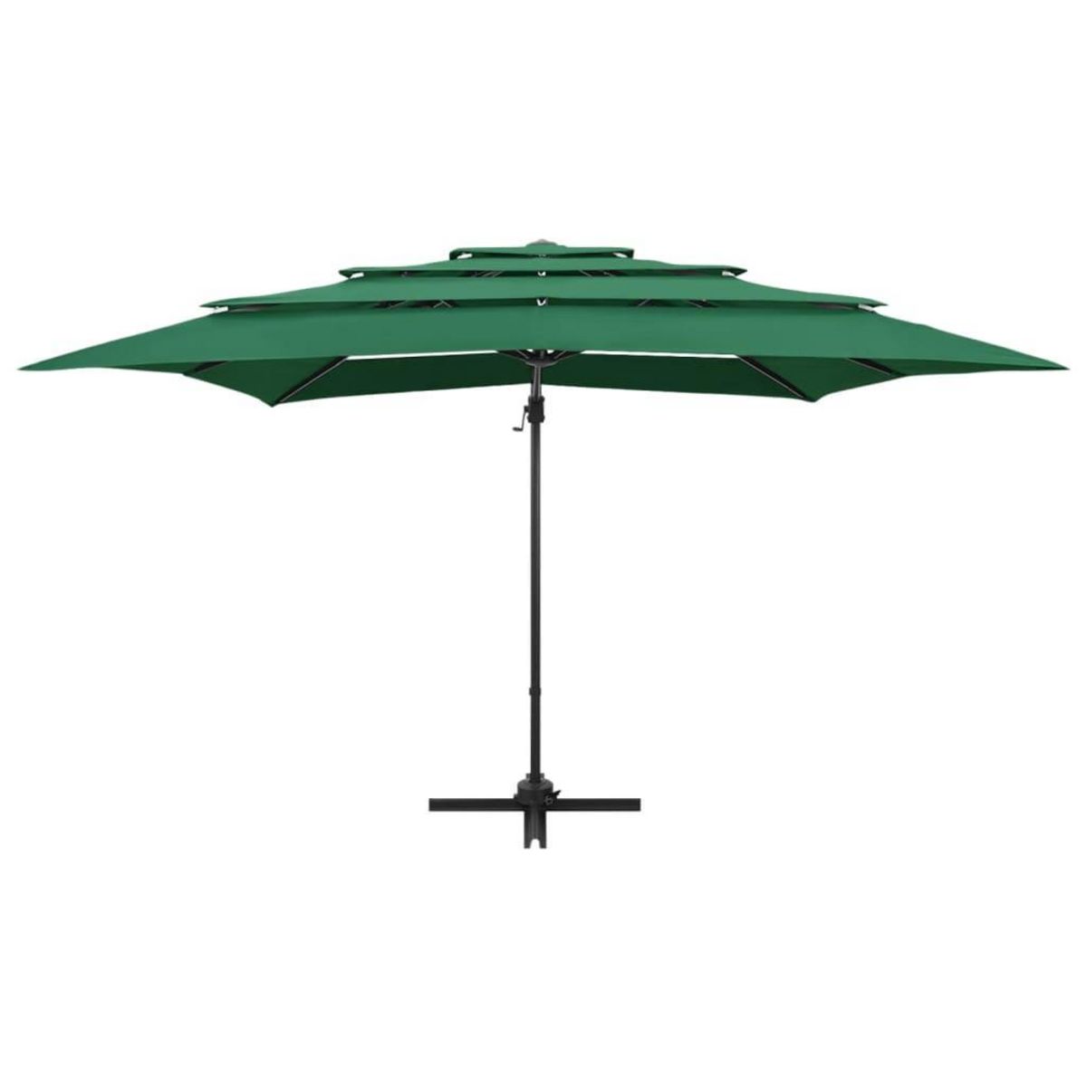 VIDAXL Parasol de jardin a 4 niveaux avec mat en aluminium vert