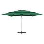Voir la diapositive 3 : VIDAXL Parasol de jardin a 4 niveaux avec mat en aluminium vert