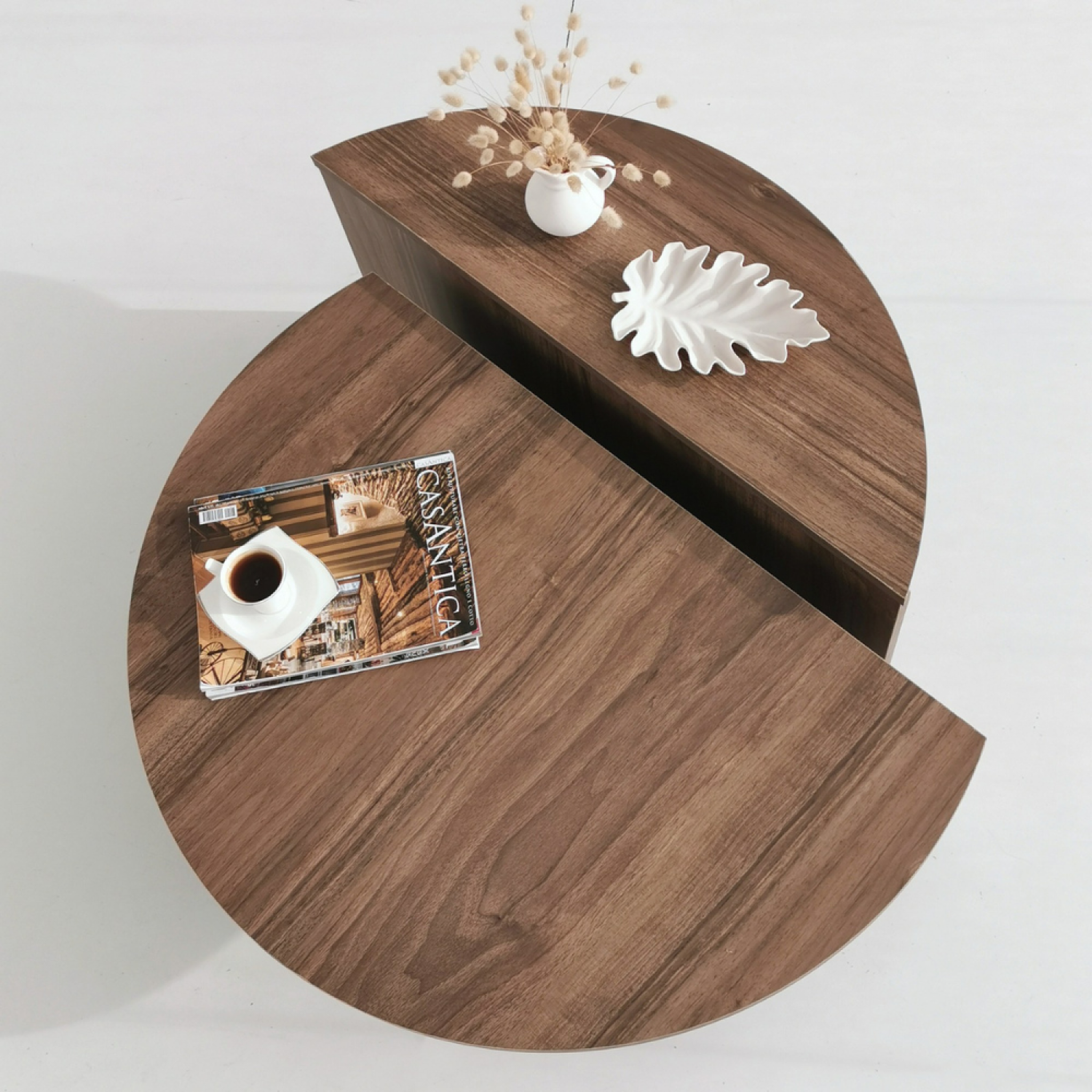 Voir la diapositive 6 : CONCEPT USINE Table basse modulable couleur noyer mila
