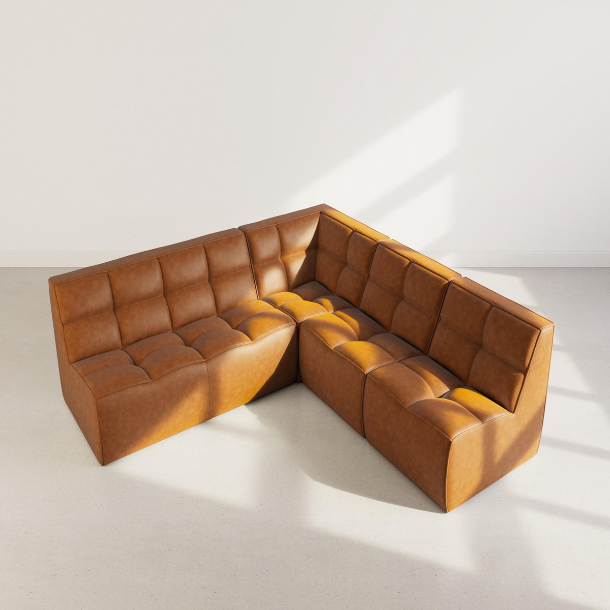 LISA DESIGN Alya - canapé modulable d'angle réversible 5 places en simili