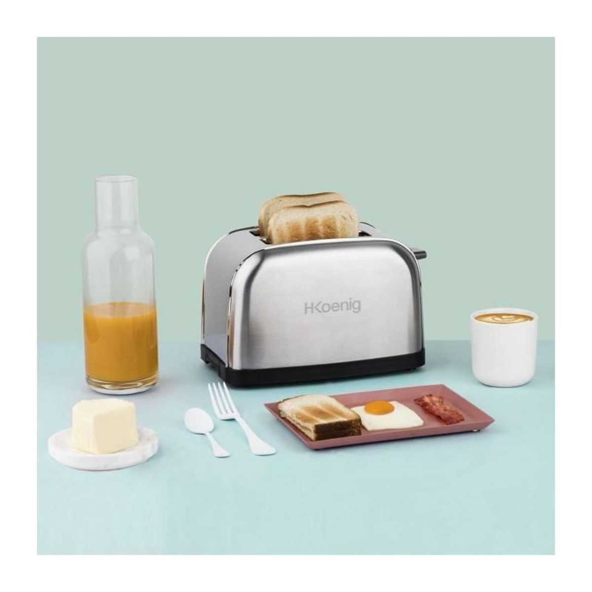 HKOENIG Grille-pain deux tranches - HKoeNIG - TOS7 - 850 W - Acier inoxydable